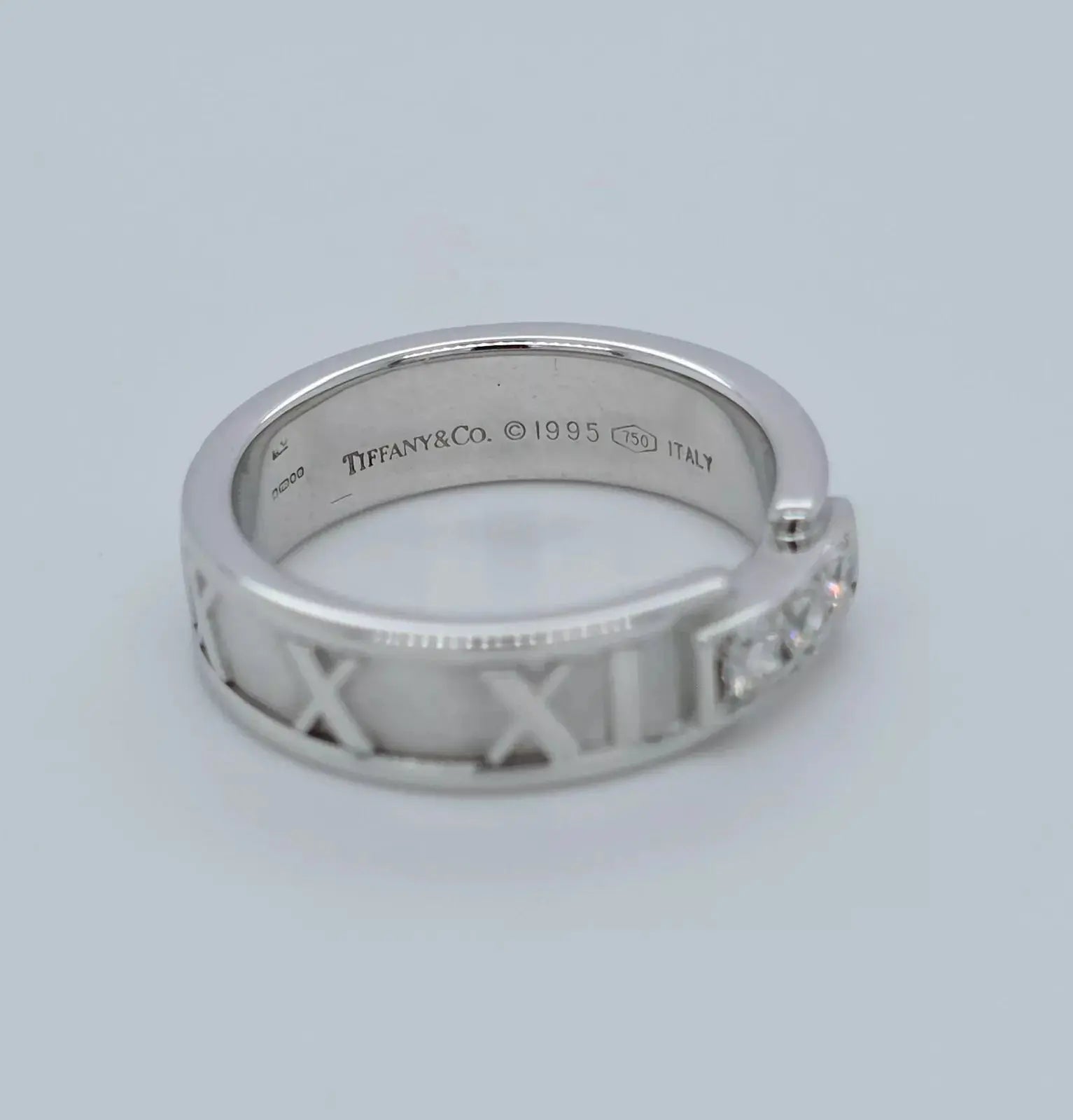 Tiffany & Co Atlas 3 Diamond Wedding Band, 18ct White Gold, Size L Chloe's Jewellers