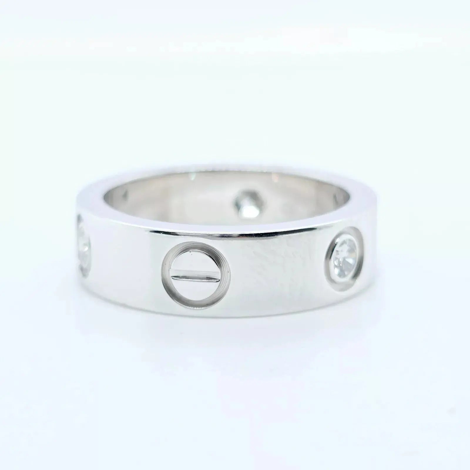 Cartier Love Ring, Classic model, 3 Diamonds, 18ct White Gold, Size 51 Chloe's Jewellers