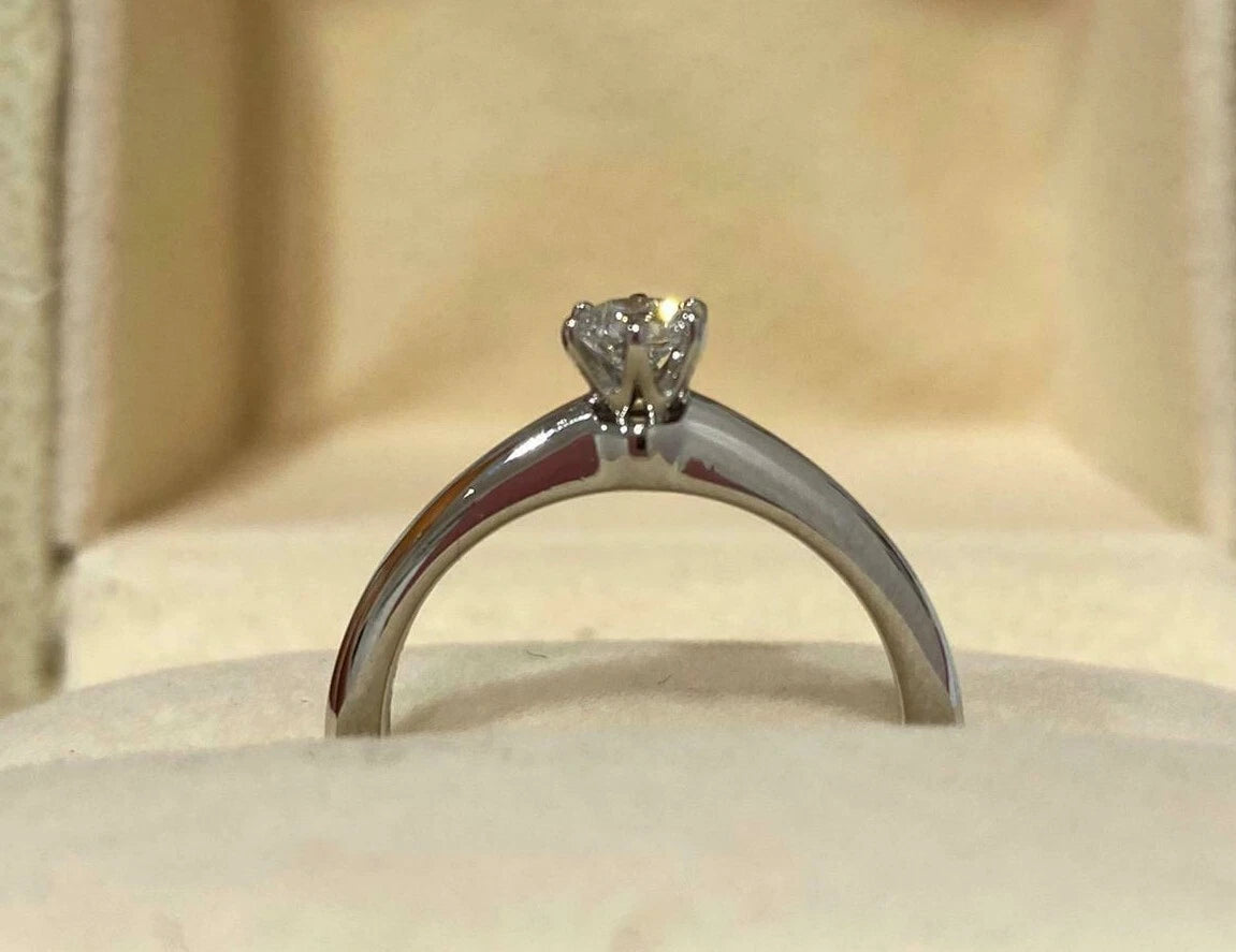 Tiffany & Co Diamond Engagement Ring, Platinum with 0.19ct Round Cut Diamond