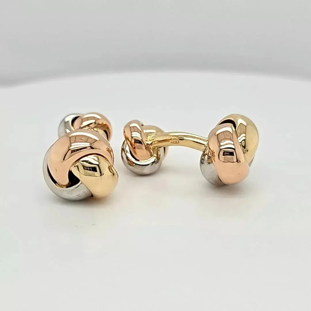 Cartier Vintage Cartier Trinity Cufflinks, 18ct Yellow, White And Rose Gold Chloe's Jewellers