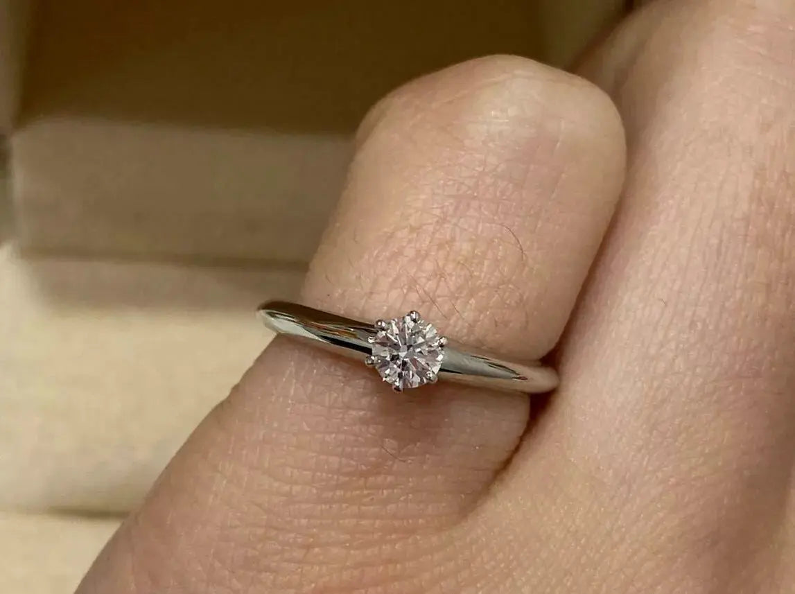 Tiffany & Co Diamond Engagement Ring, Platinum with 0.19ct Round Cut Diamond Chloe's Jewellers