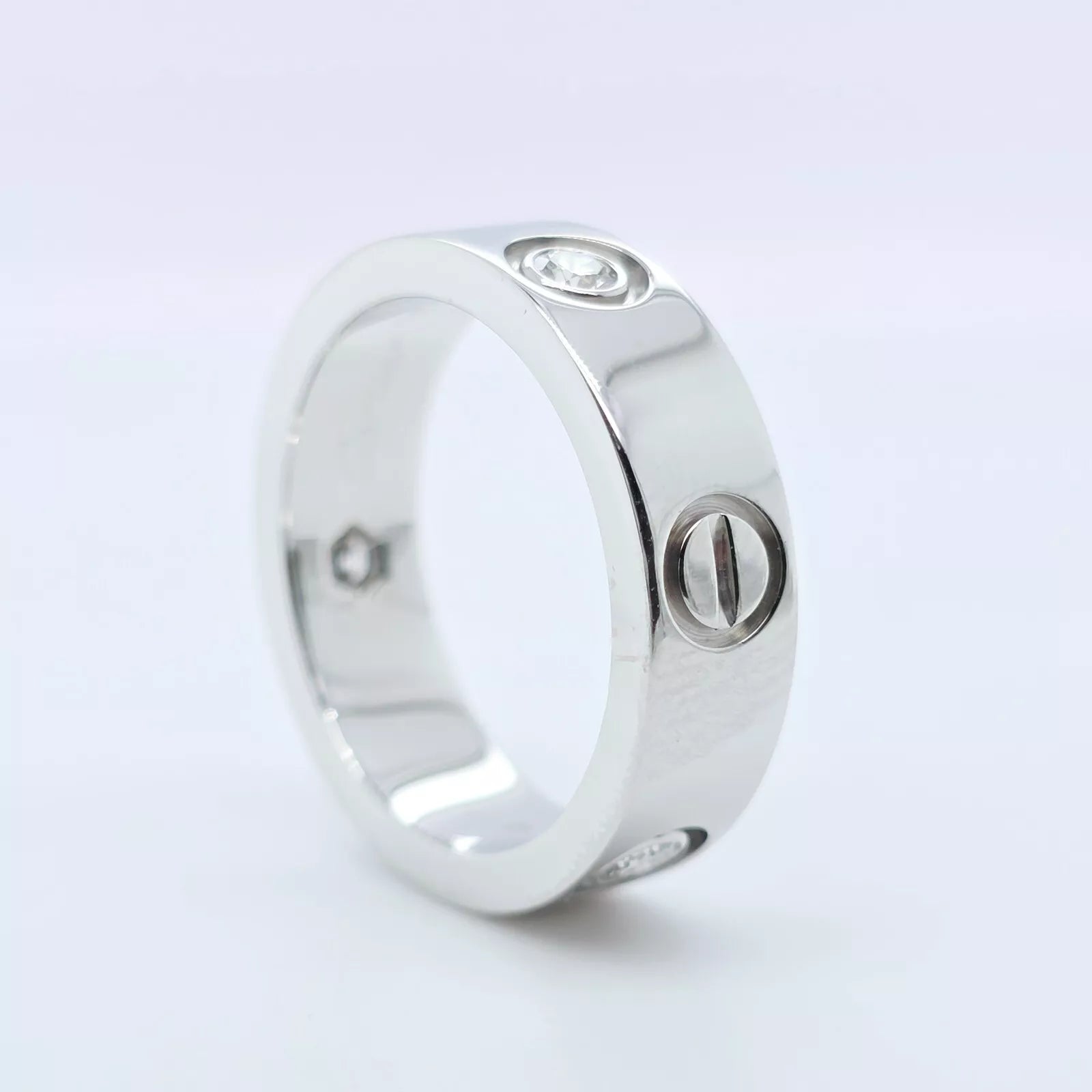 Cartier Love Ring, Classic model, 3 Diamonds, 18ct White Gold, Size 51