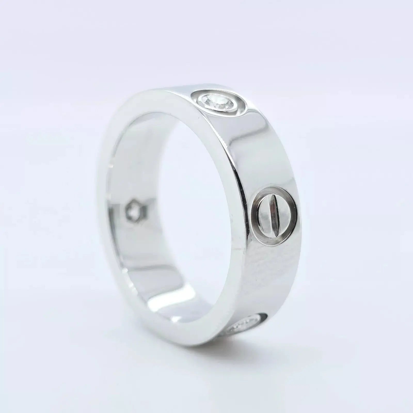Cartier Love Ring, Classic model, 3 Diamonds, 18ct White Gold, Size 51 Chloe's Jewellers