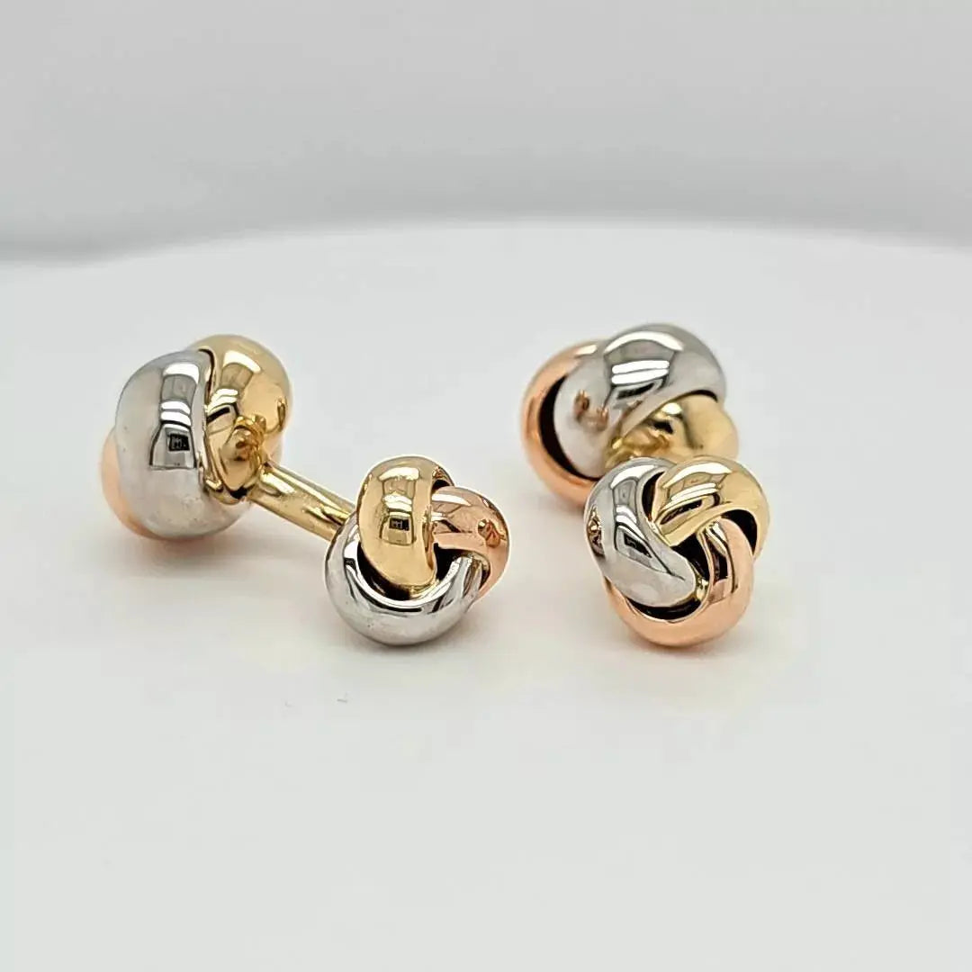 Cartier Vintage Cartier Trinity Cufflinks, 18ct Yellow, White And Rose Gold Chloe's Jewellers