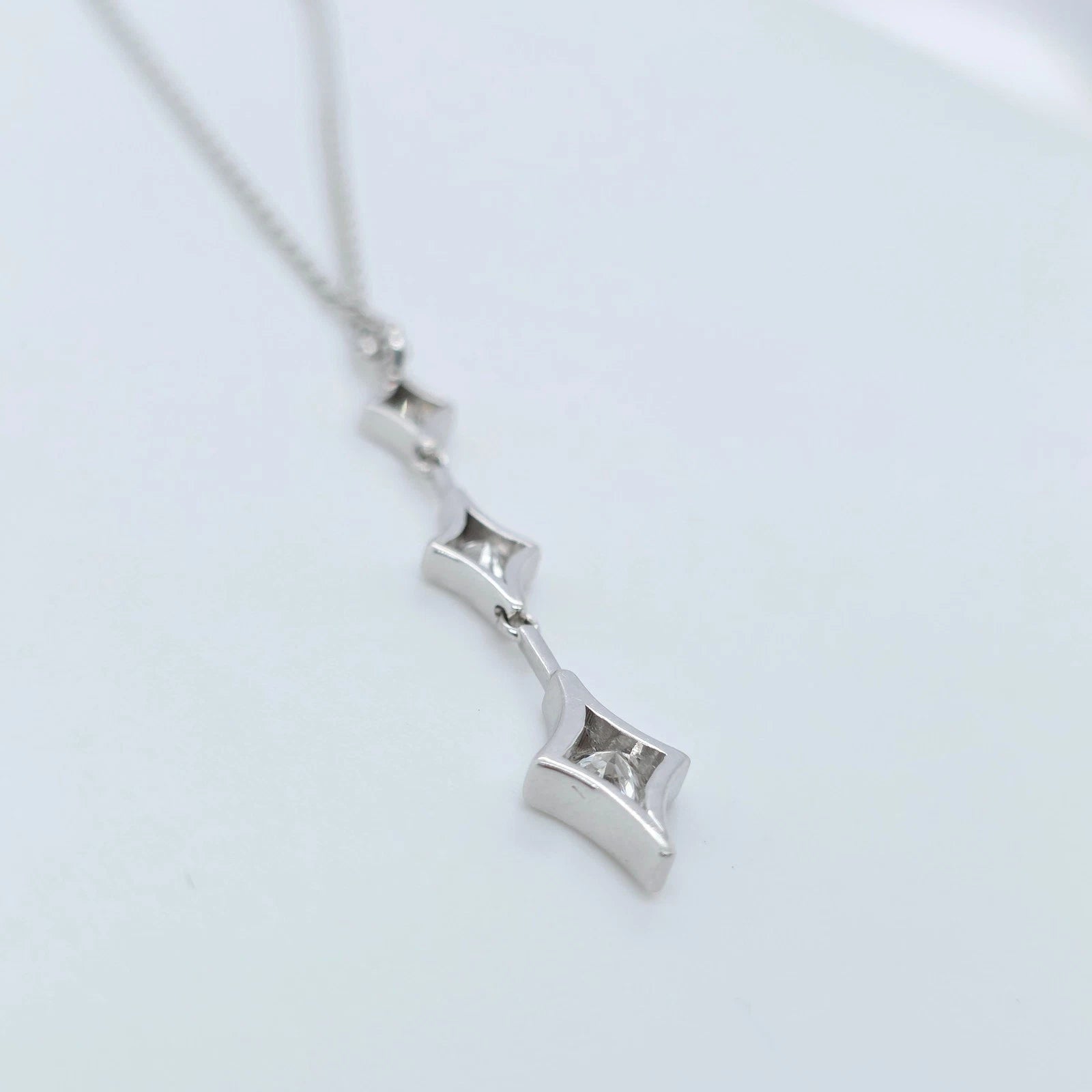 De Beers 18ct White Gold Diamond Drop Necklace Chloe's Jewellers
