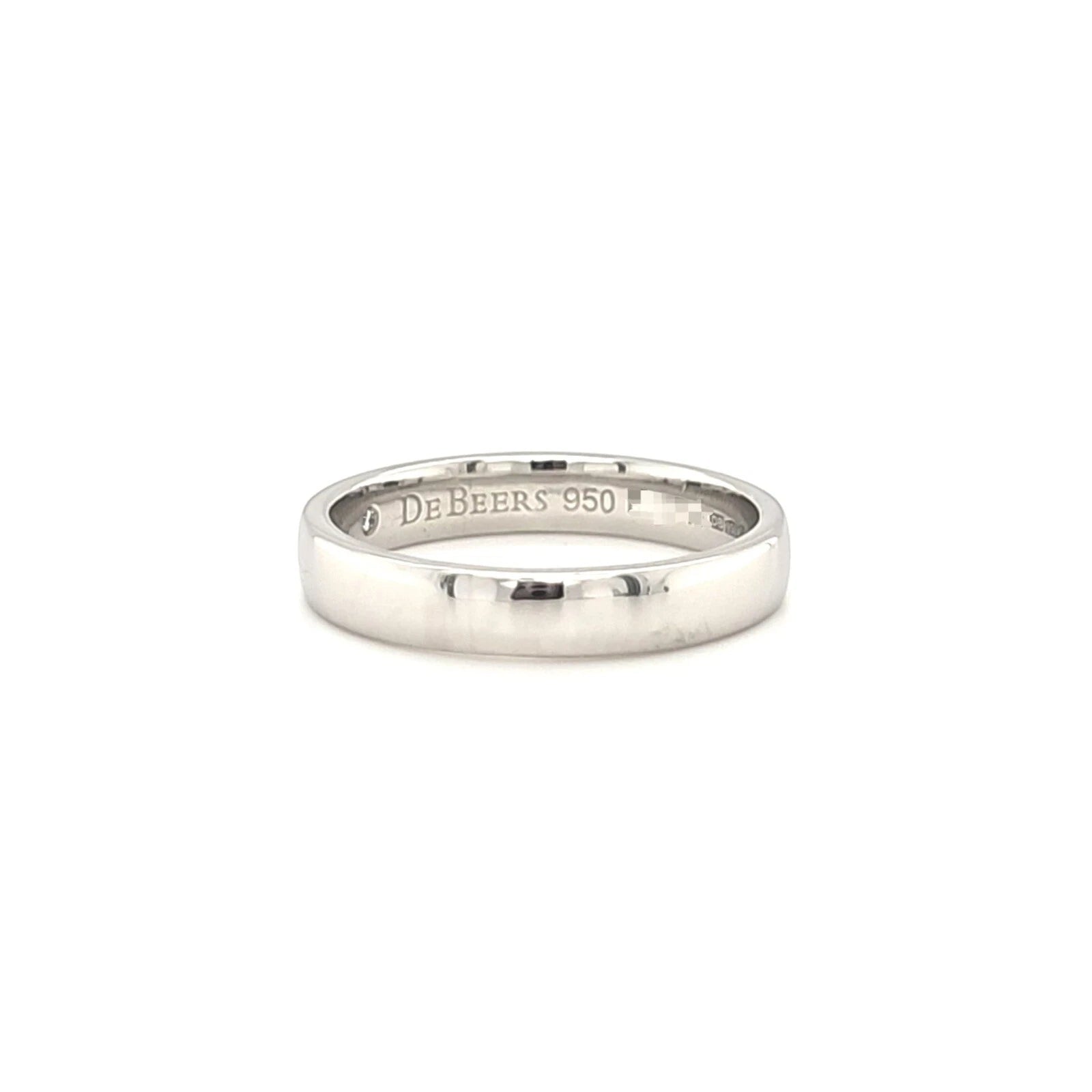 De Beers Wedding Band, Platinum, 3.4mm, Size L