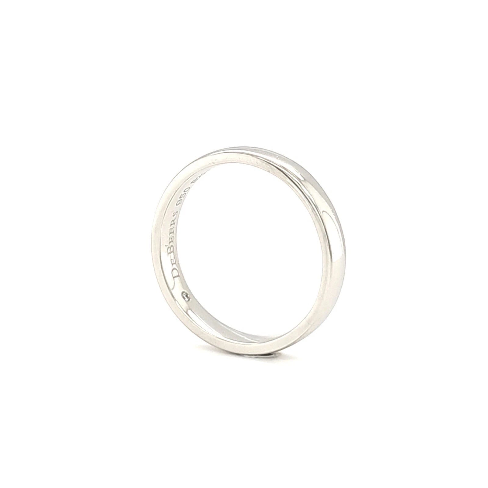 De Beers Wedding Band, Platinum, 3.4mm, Size L