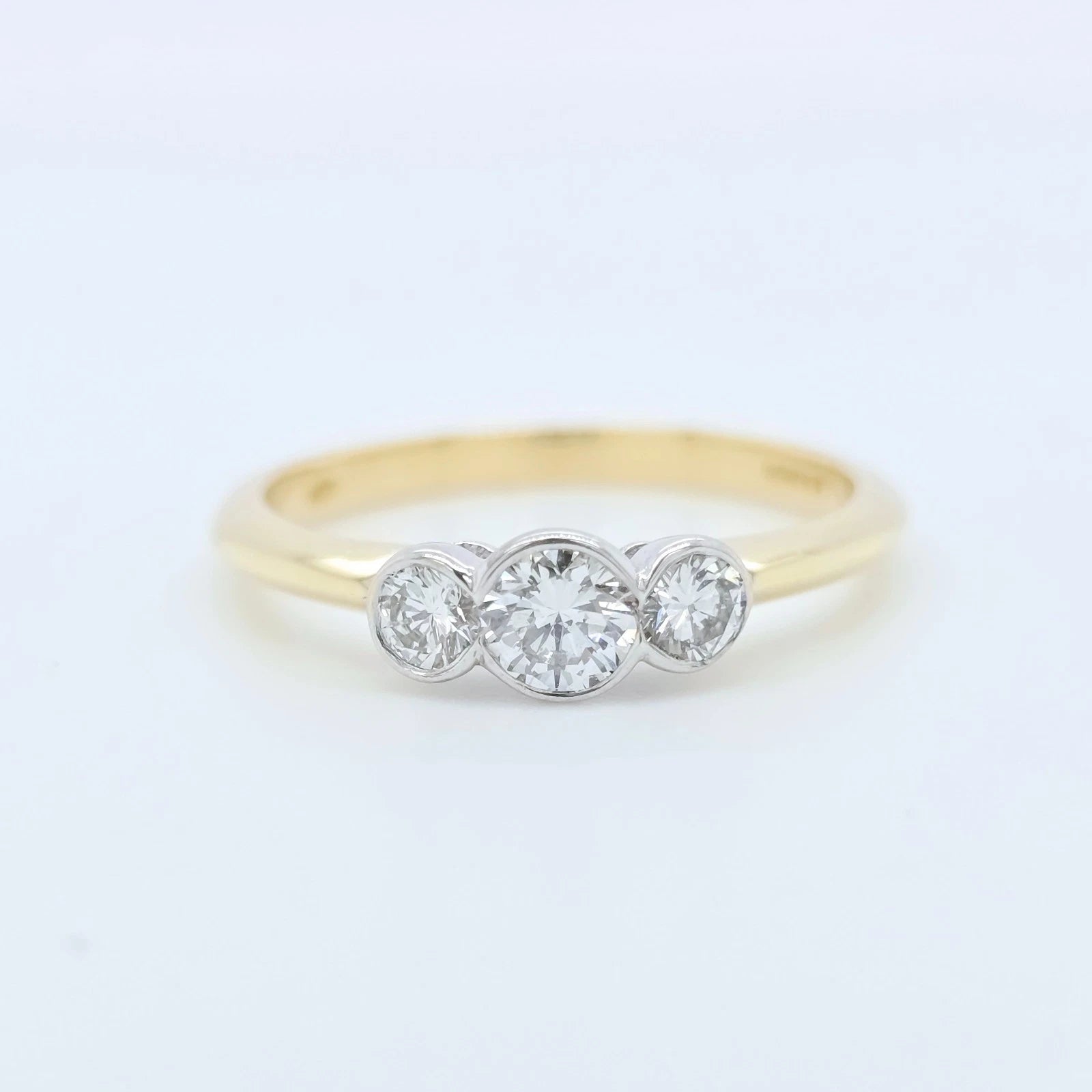 Mappin & Webb 3 Stone Diamond Ring, 18ct Yellow and White Gold Chloe's Jewellers