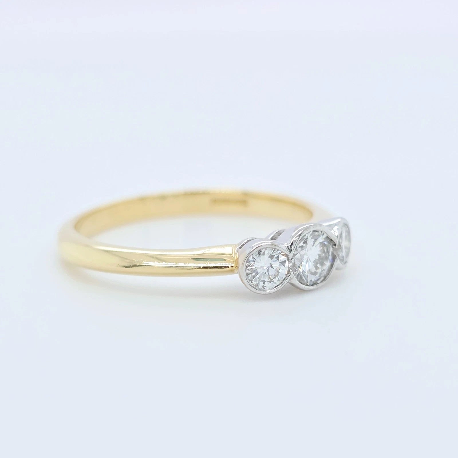 Mappin & Webb 3 Stone Diamond Ring, 18ct Yellow and White Gold Chloe's Jewellers