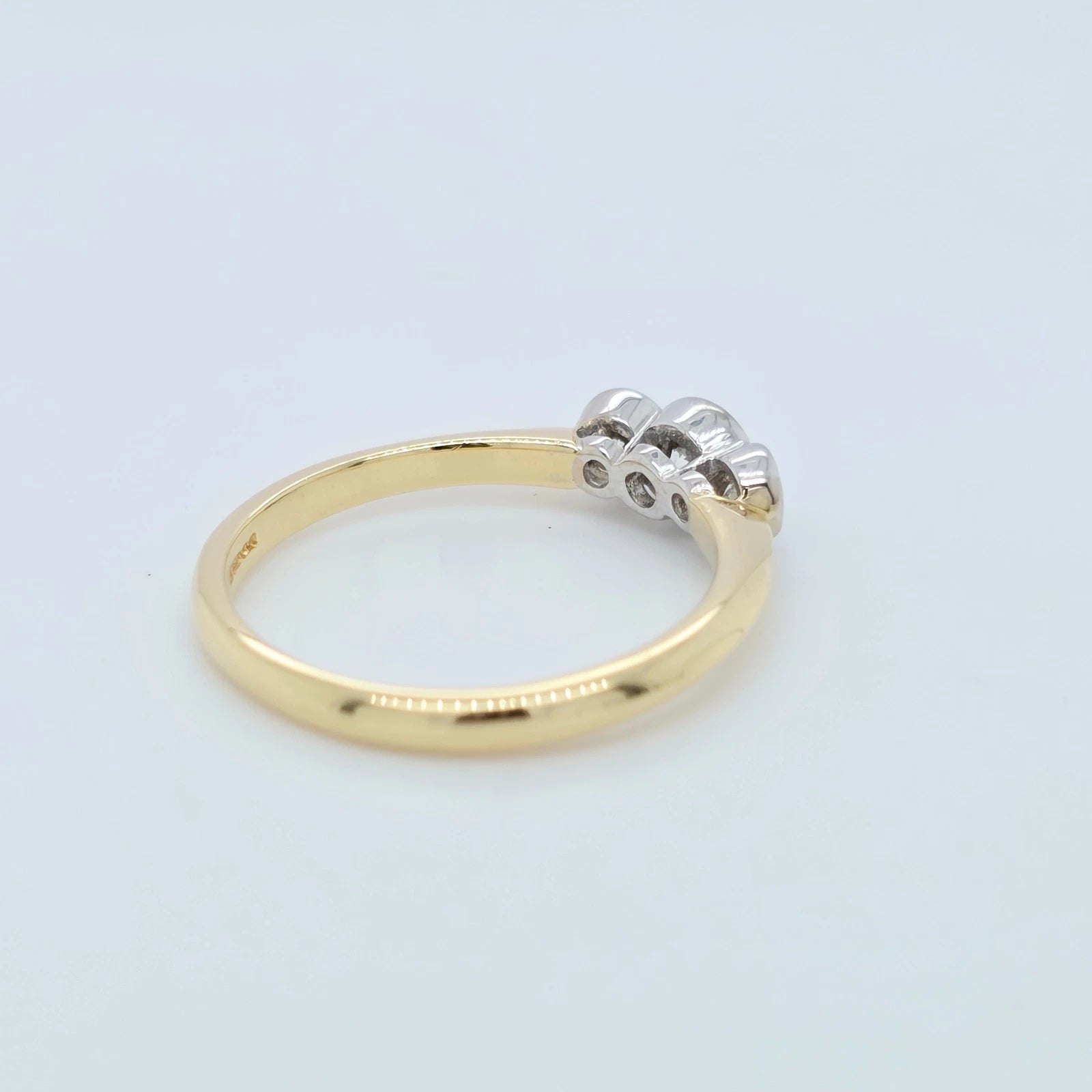 Mappin & Webb 3 Stone Diamond Ring, 18ct Yellow and White Gold