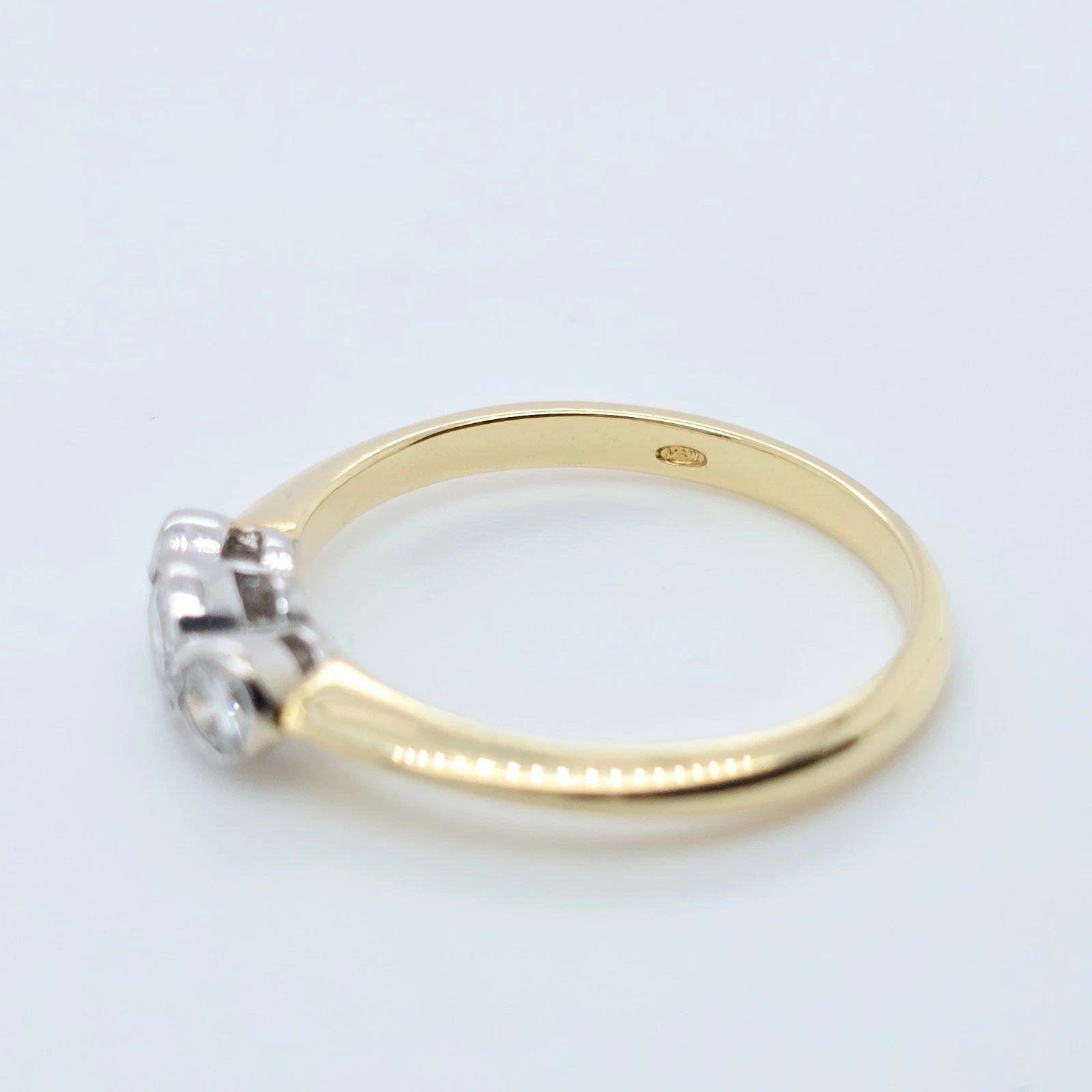 Mappin & Webb 3 Stone Diamond Ring, 18ct Yellow and White Gold