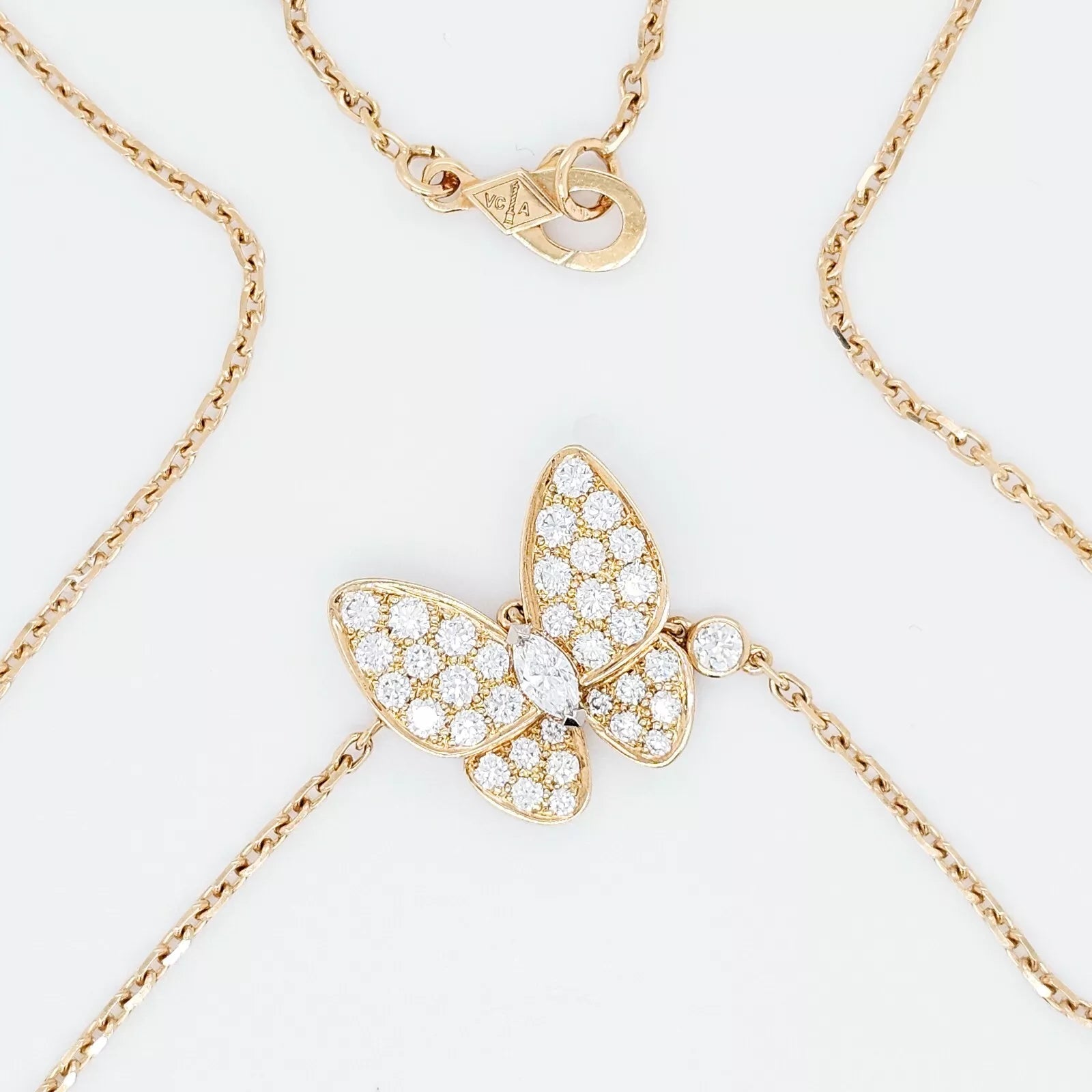 Van Cleef Arpels Two Butterfly Necklace 18ct Yellow Gold