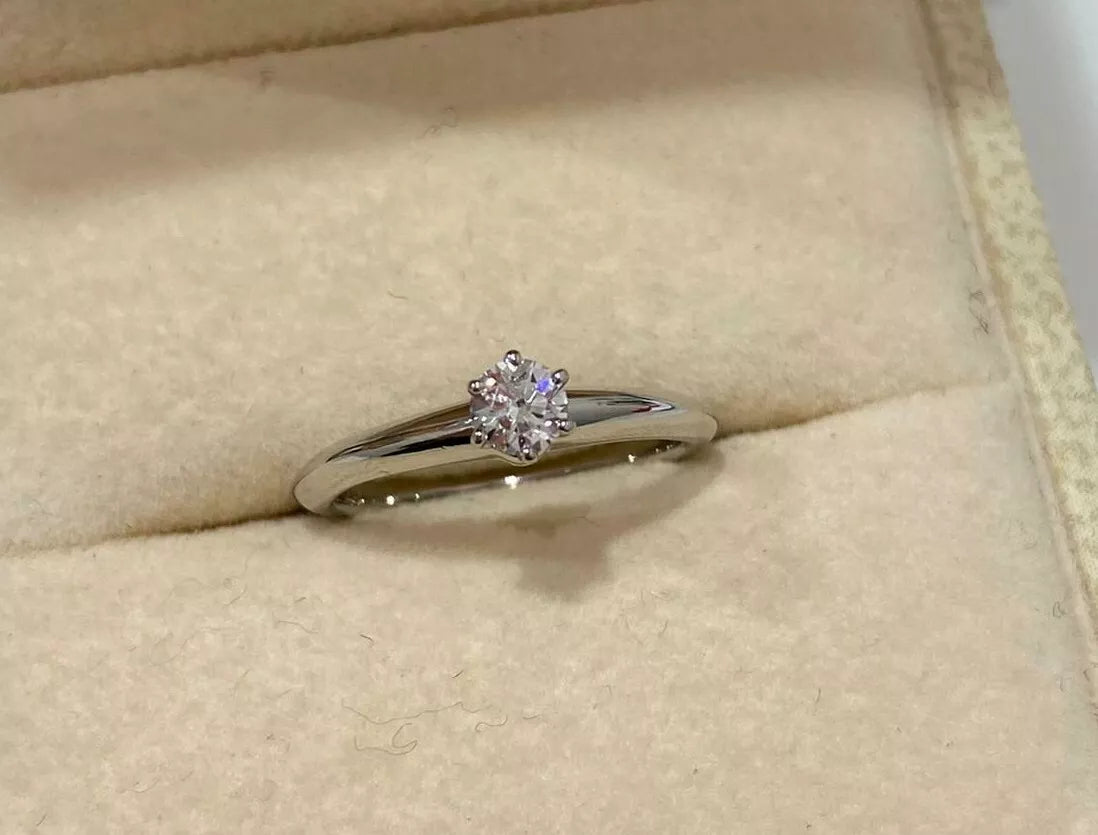 Tiffany & Co Diamond Engagement Ring, Platinum with 0.19ct Round Cut Diamond Chloe's Jewellers