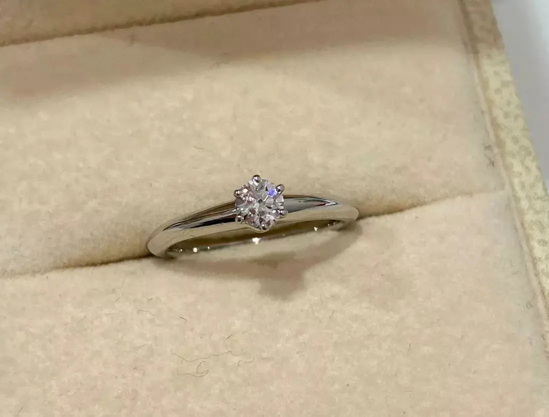 Tiffany & Co Diamond Engagement Ring, Platinum with 0.19ct Round Cut Diamond Chloe's Jewellers
