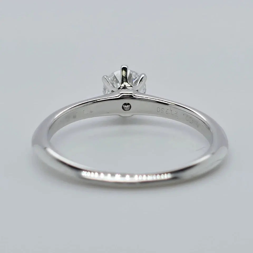 Tiffany & Co. Diamond Engagement Ring, 0.46ct Round Cut Diamond, GIA, Platinum Chloe's Jewellers