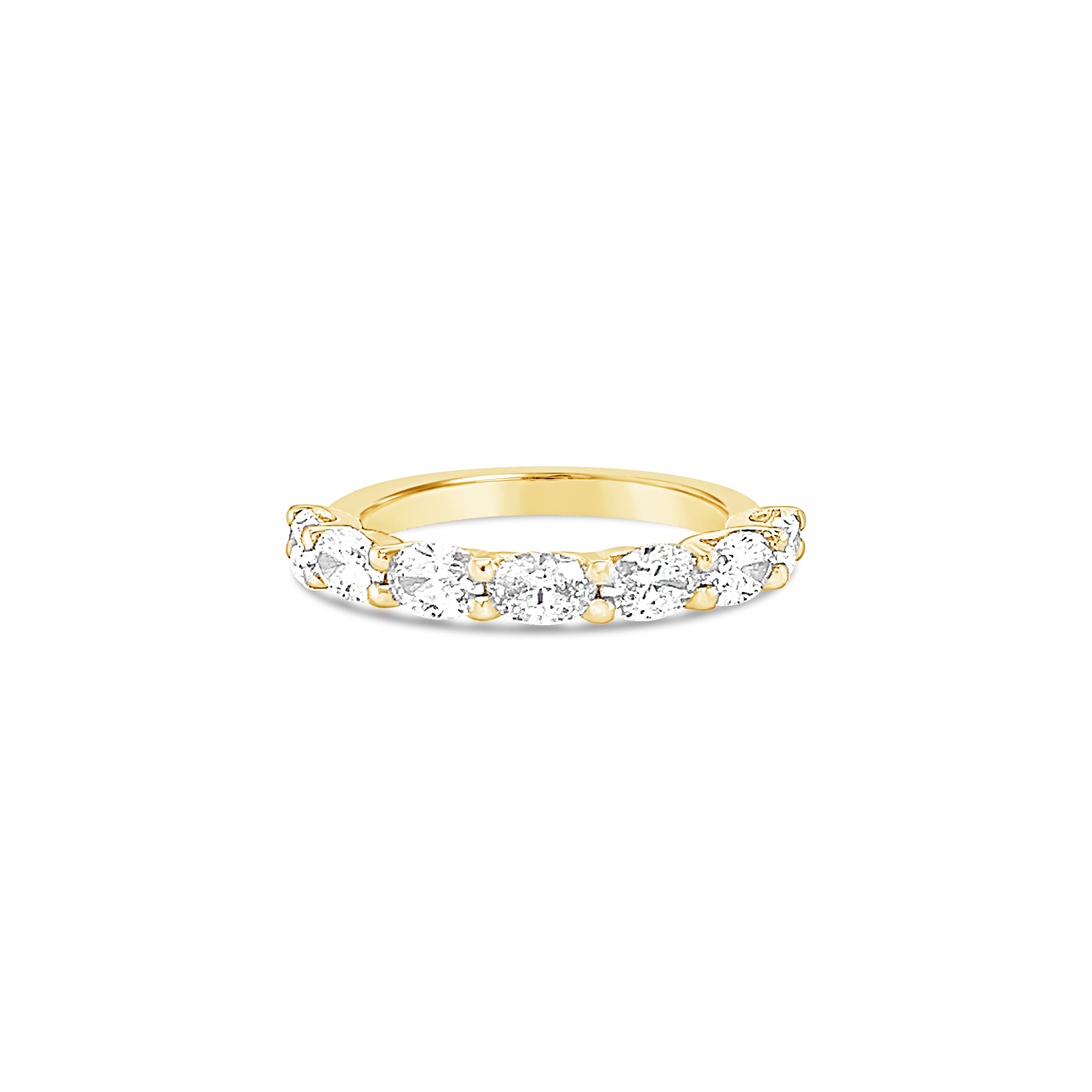 Oval Diamond Sideways Half Eternity Ring