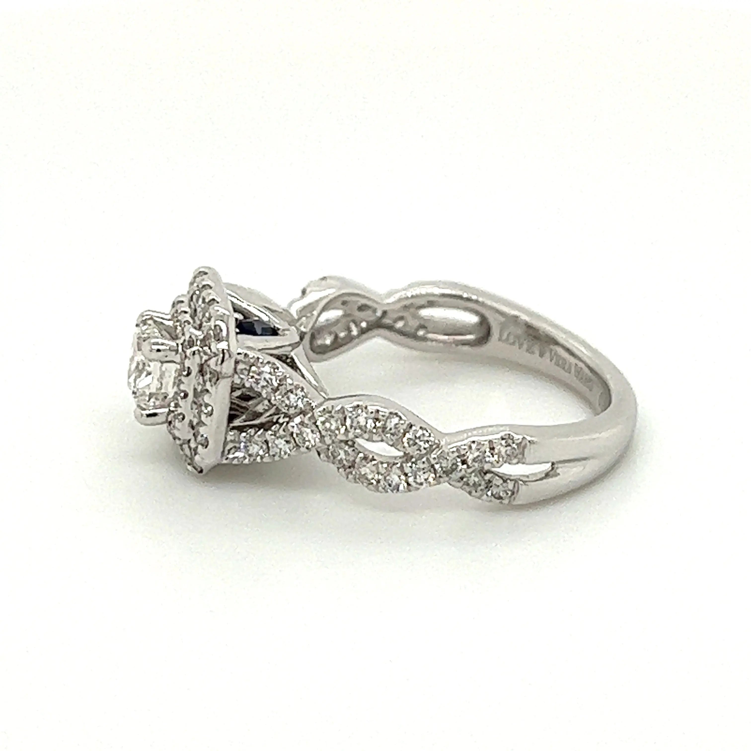 Pre-Owned Vera Wang Halo Ring | 0.95ct | 18K White Gold, Size I½ Chloe's Jewellers