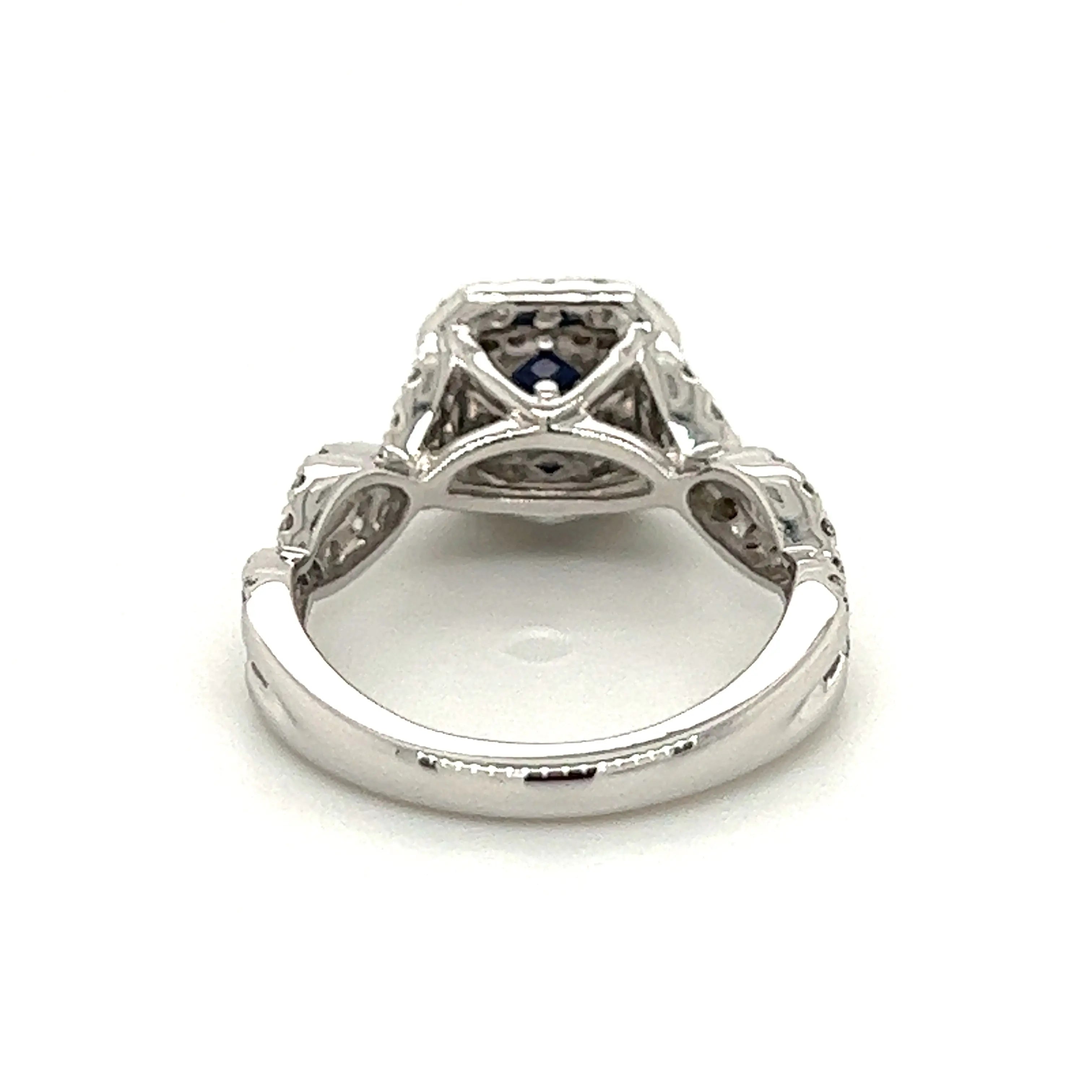 Pre-Owned Vera Wang Halo Ring | 0.95ct | 18K White Gold, Size I½ Chloe's Jewellers