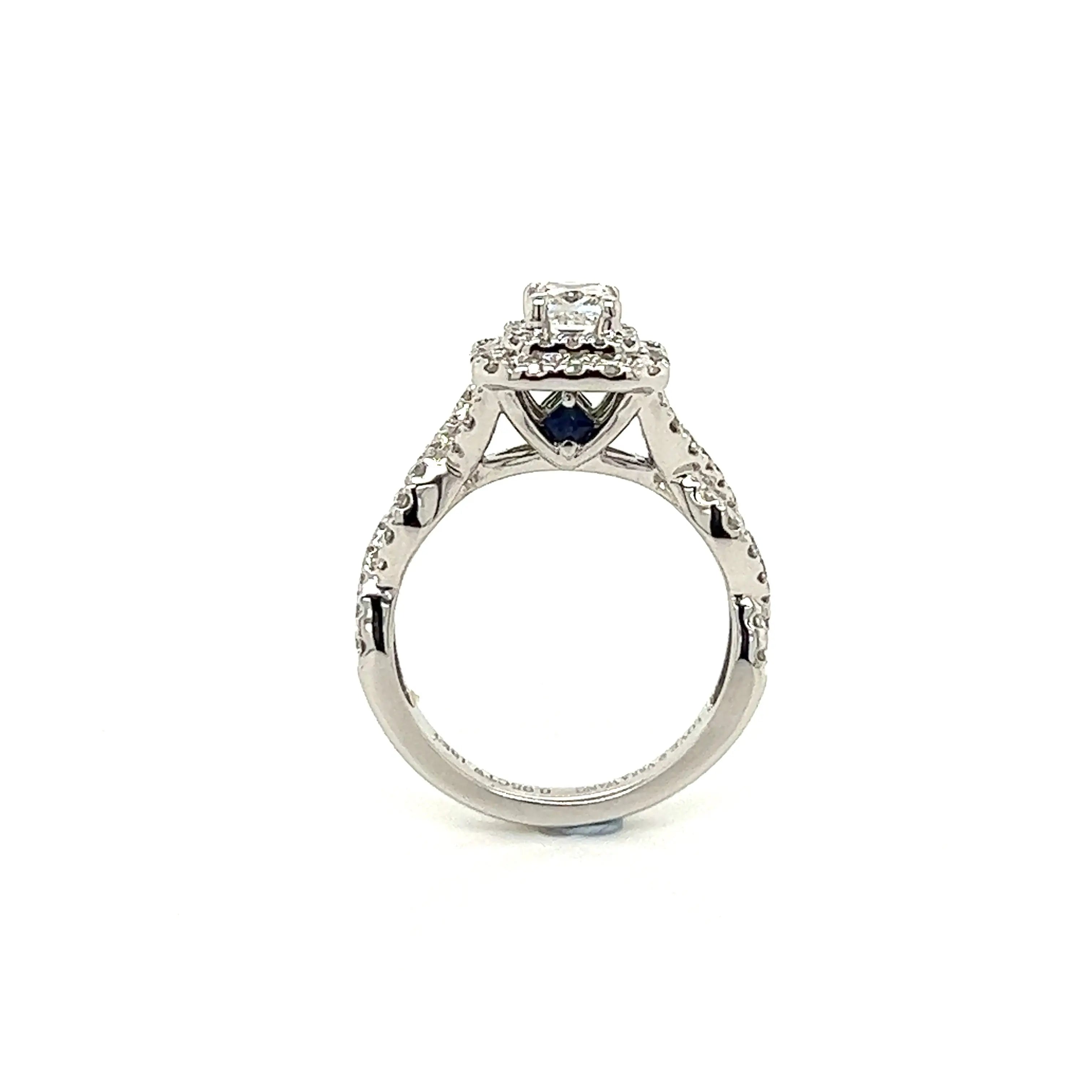Pre-Owned Vera Wang Halo Ring | 0.95ct | 18K White Gold, Size I½ Chloe's Jewellers