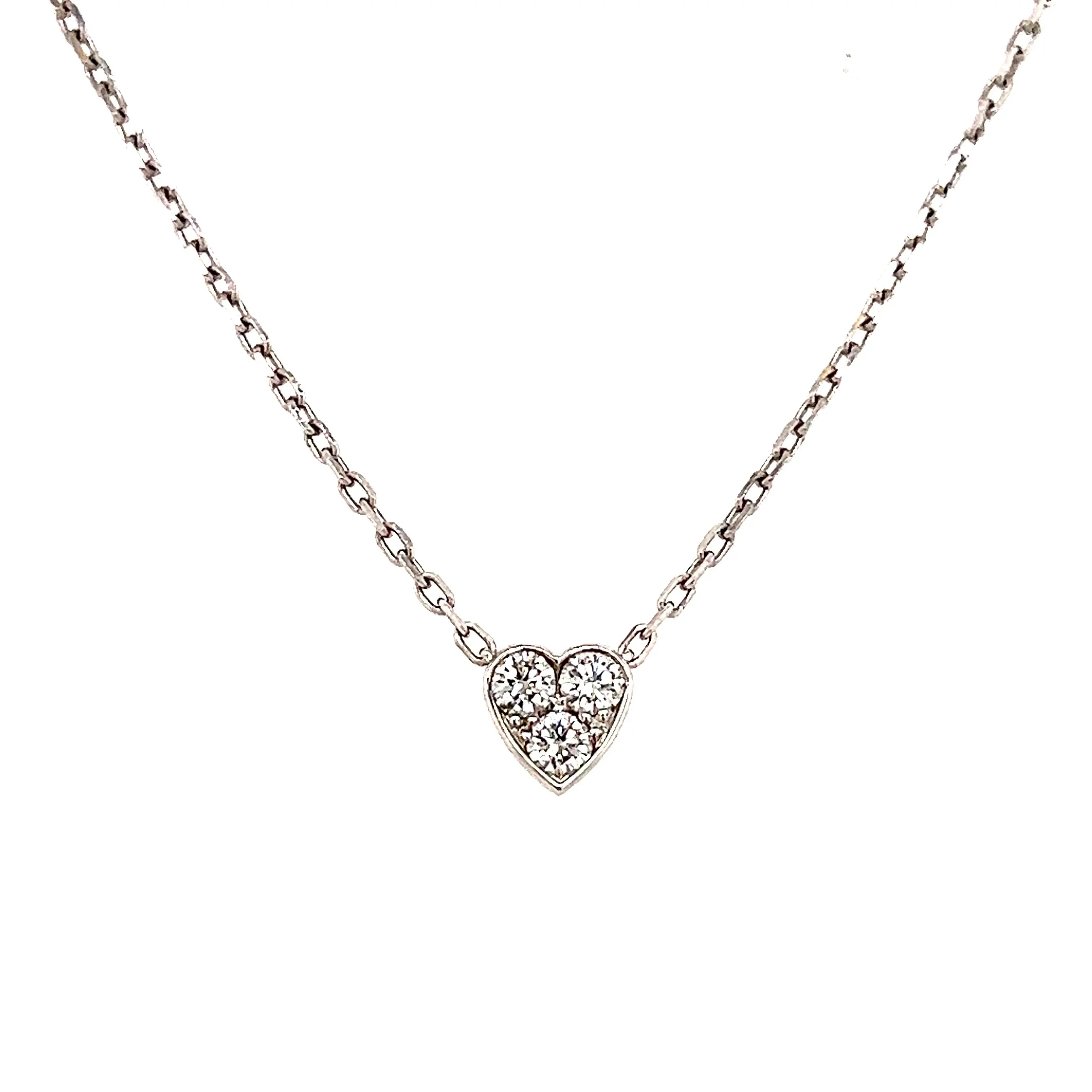 Pre-Owned Cartier Mini Heart Necklace in 18K White Gold | Diamonds Chloe's Jewellers