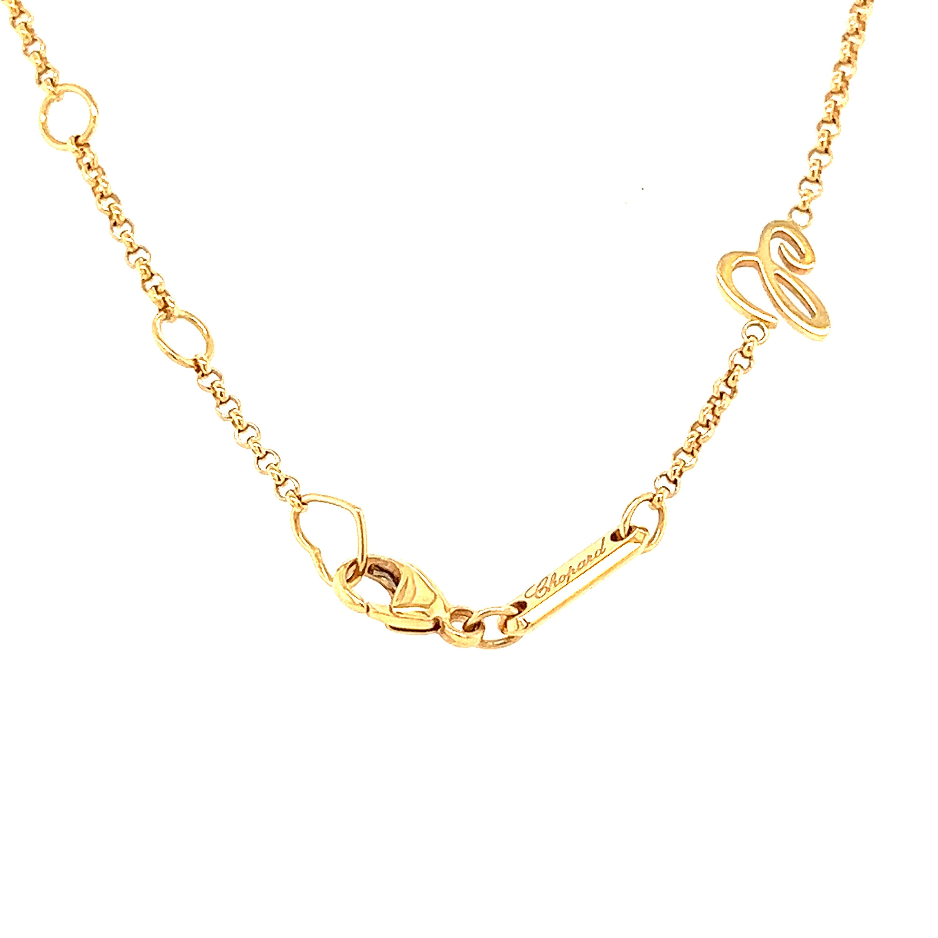 Pre-Owned | Chopard 18K Rose Happy Gold Heart Pendant with Green Agate Chloe's Jewellers