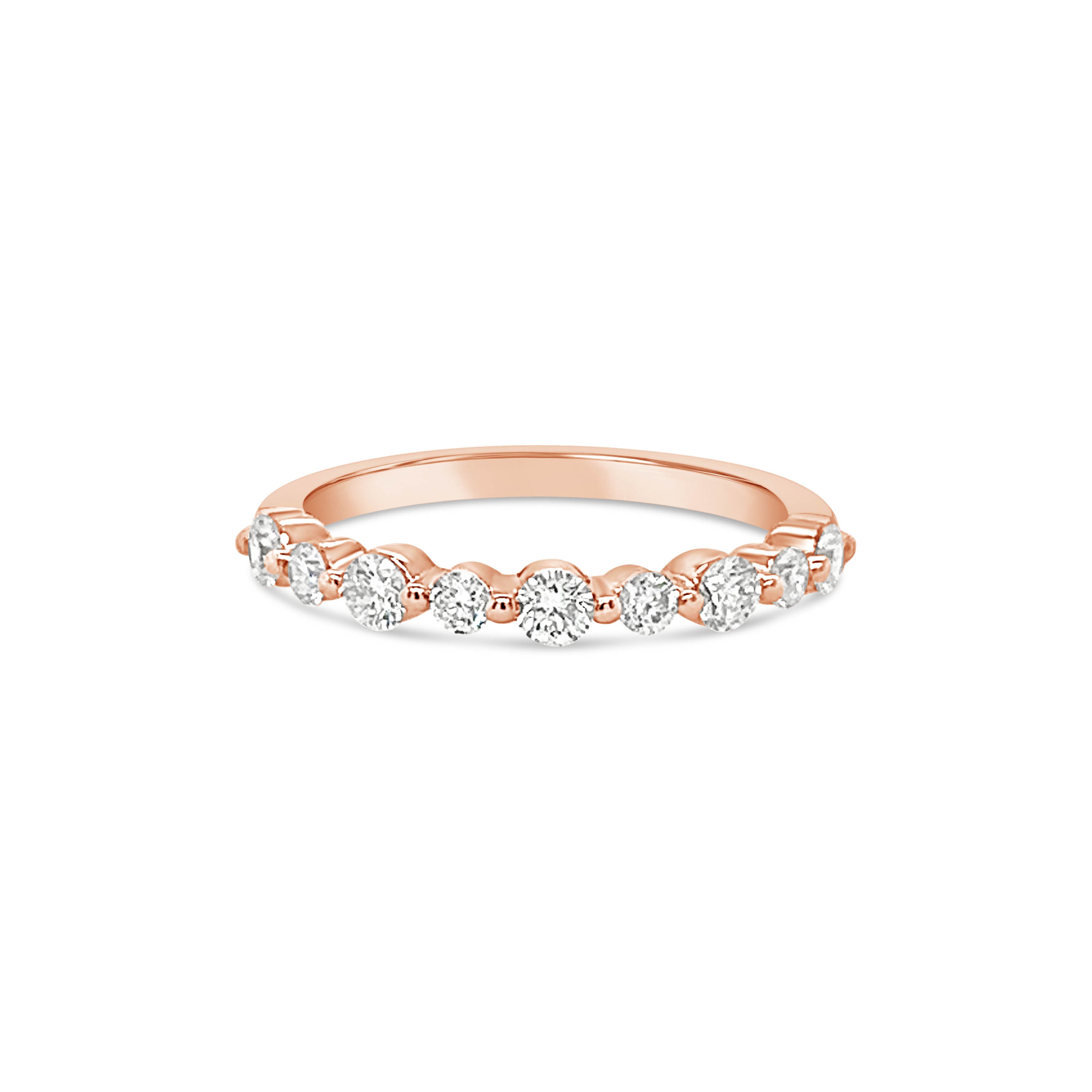Single Claw Diamond Half Eternity Ring