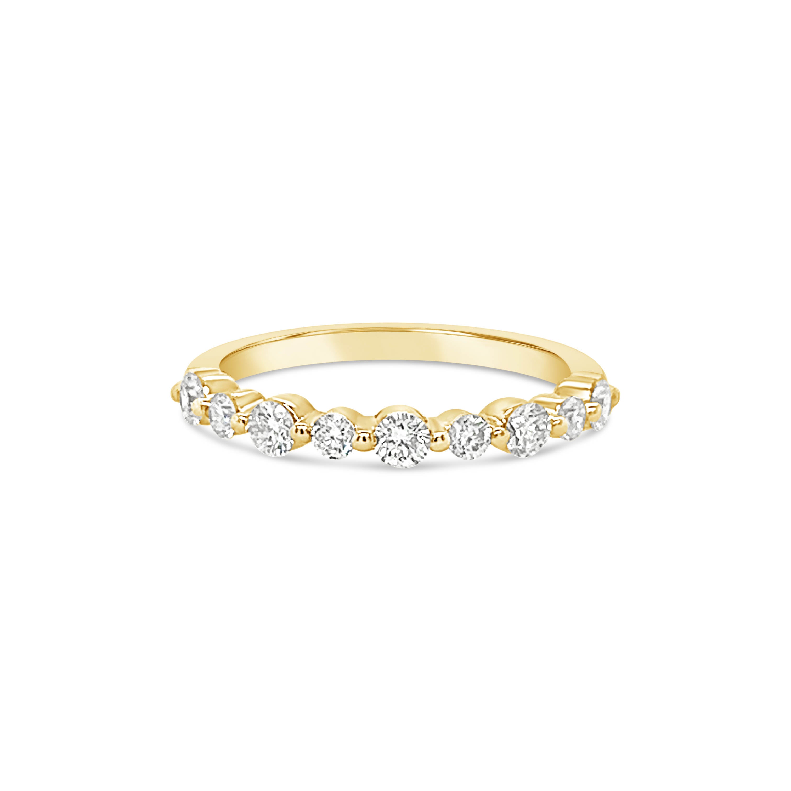 Single Claw Diamond Half Eternity Ring