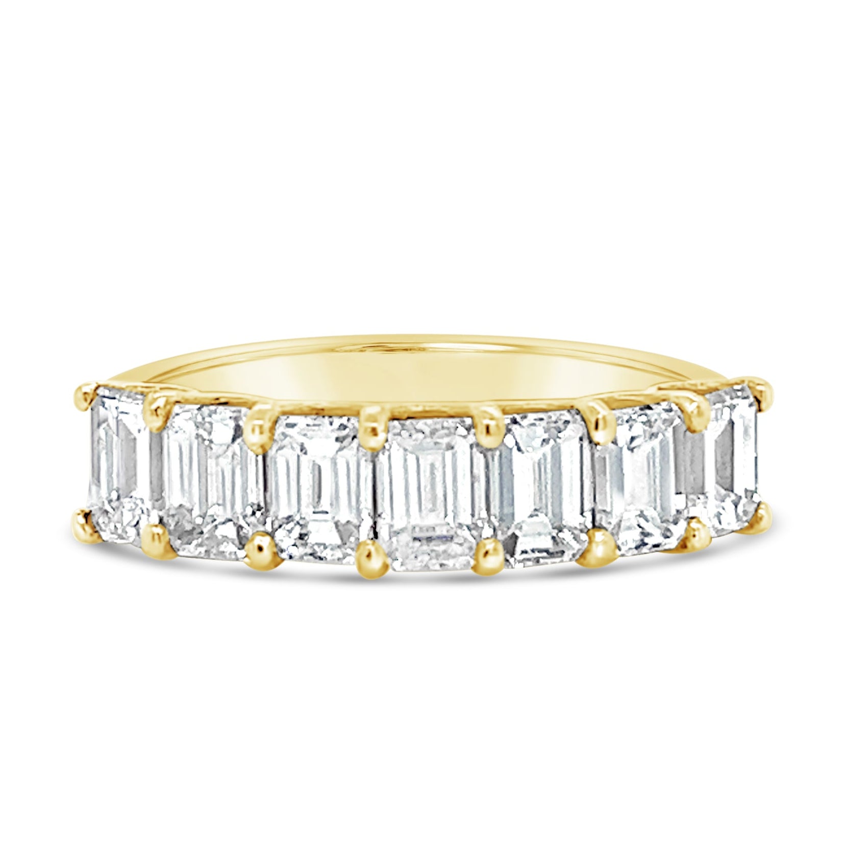 Emerald Diamond Half Eternity Ring