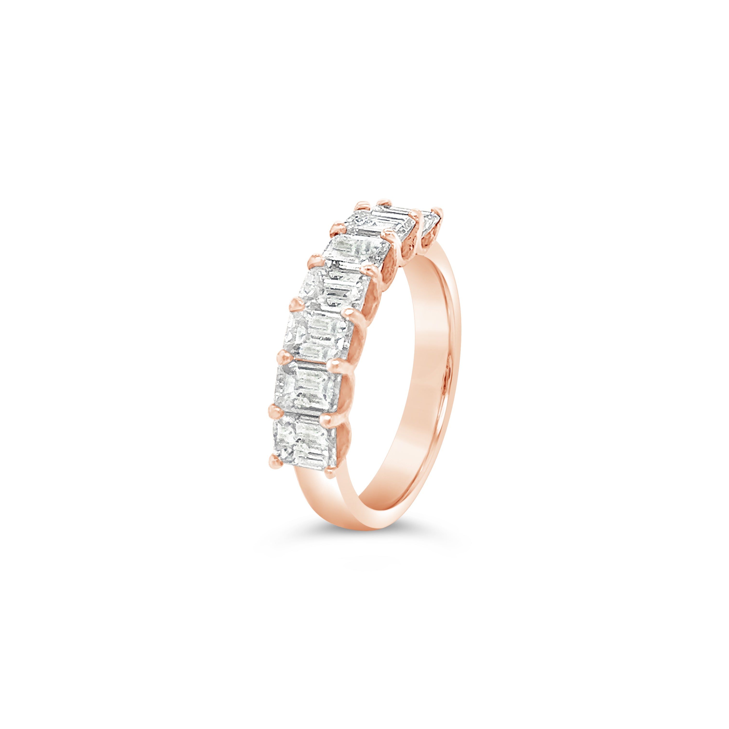 Emerald Diamond Half Eternity Ring Chloe's Jewellers