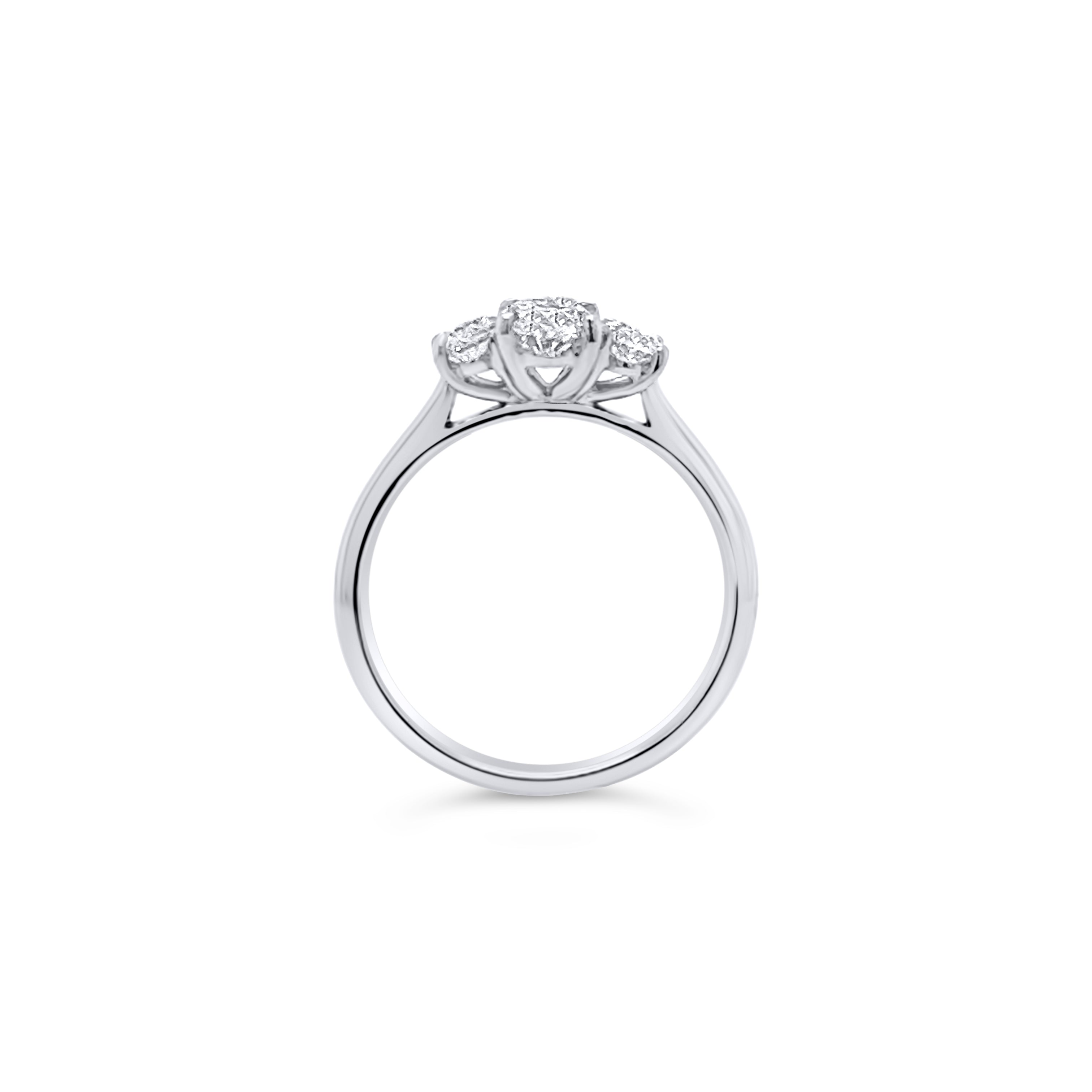 0.70ct Oval Trilogy Ring