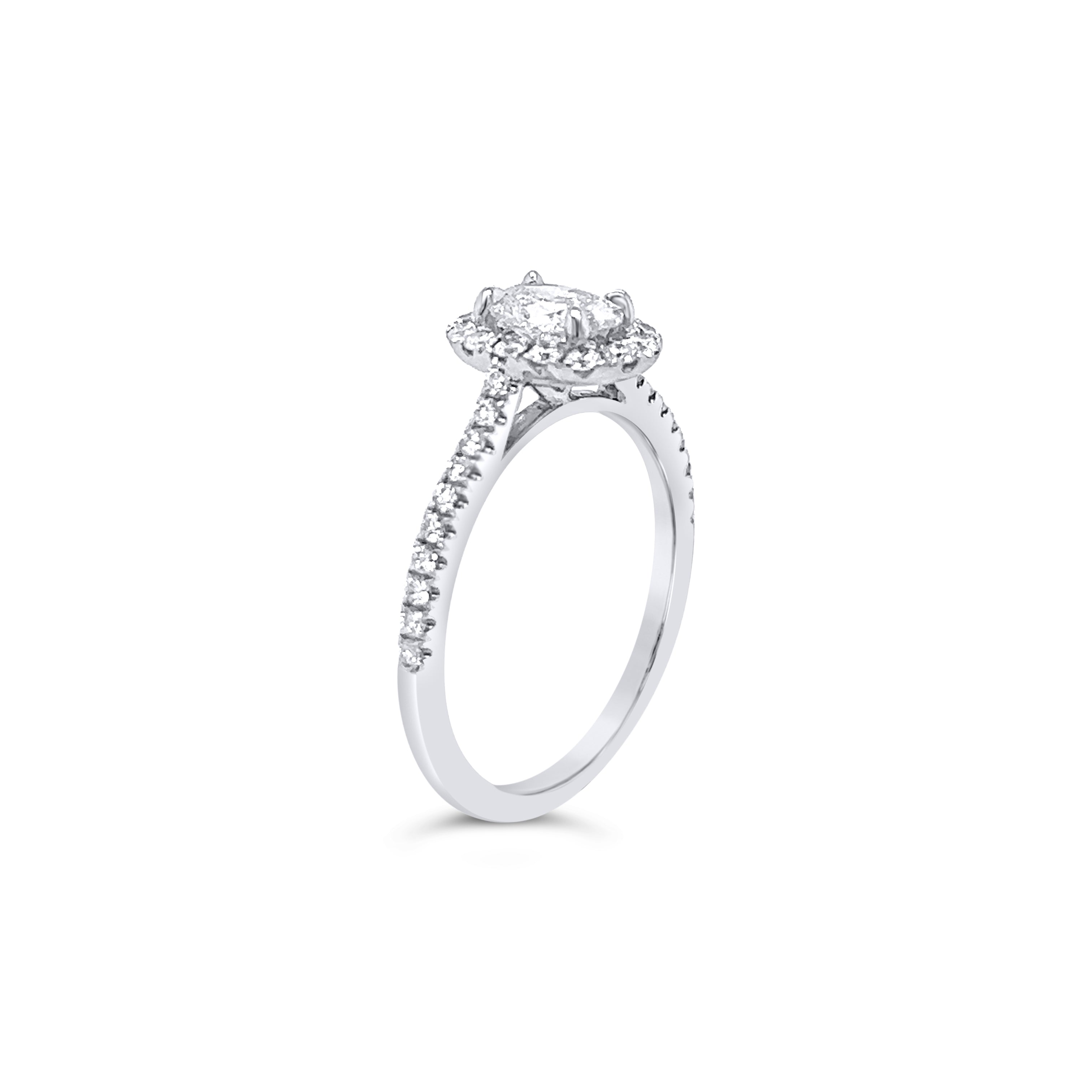 0.52ct Oval Halo Ring