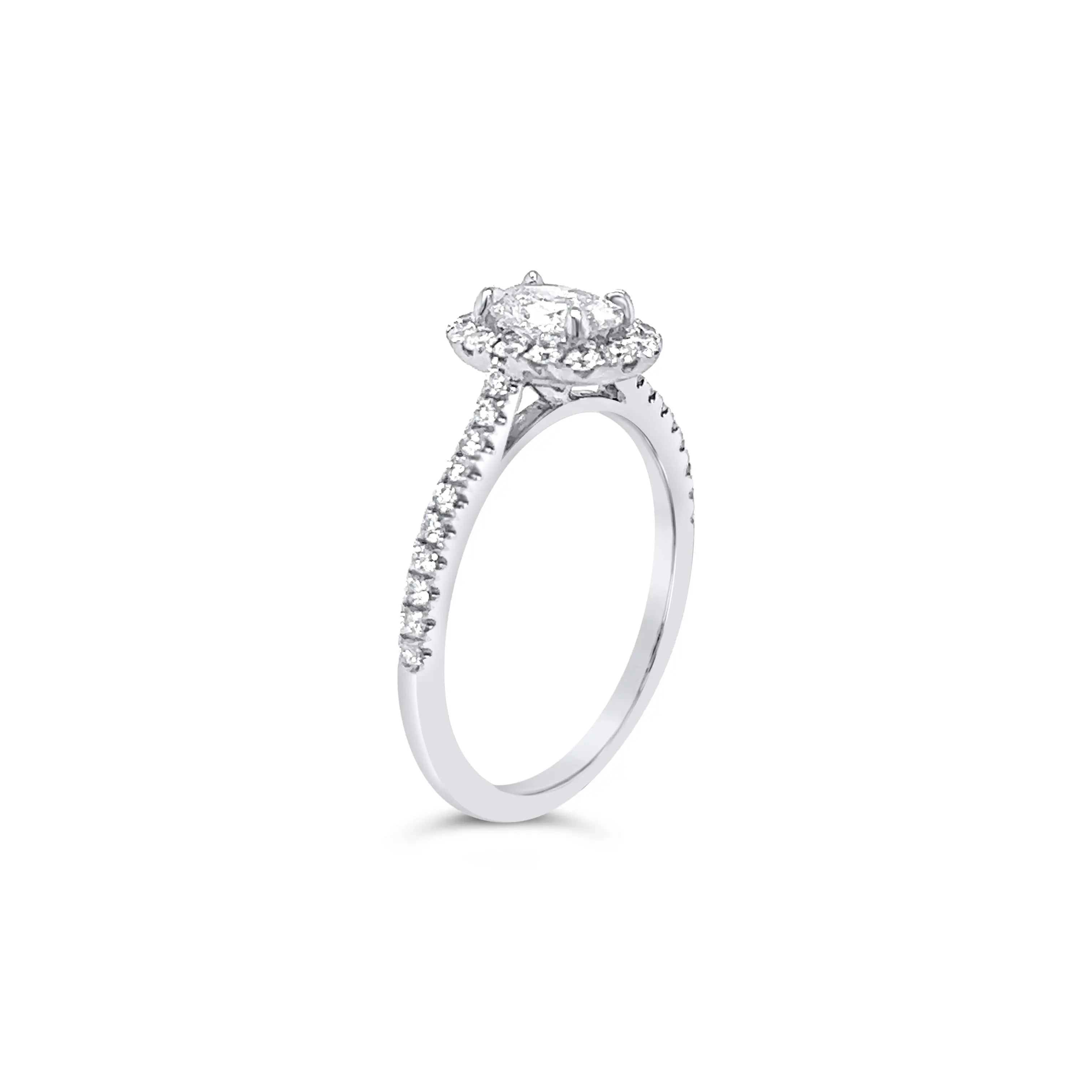 0.52ct Oval Halo Ring Chloe's Jewellers
