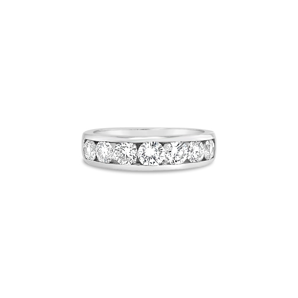 Round Diamond Channel Eternity Ring Platinum