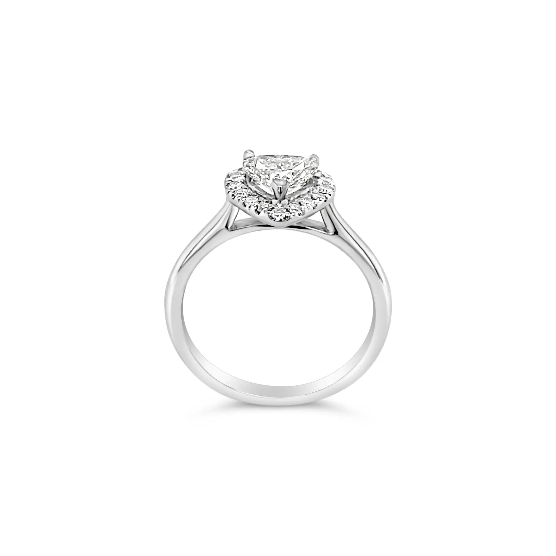 Poppy Heart Halo Diamond Ring – 18K Gold or Platinum Chloe's Jewellers
