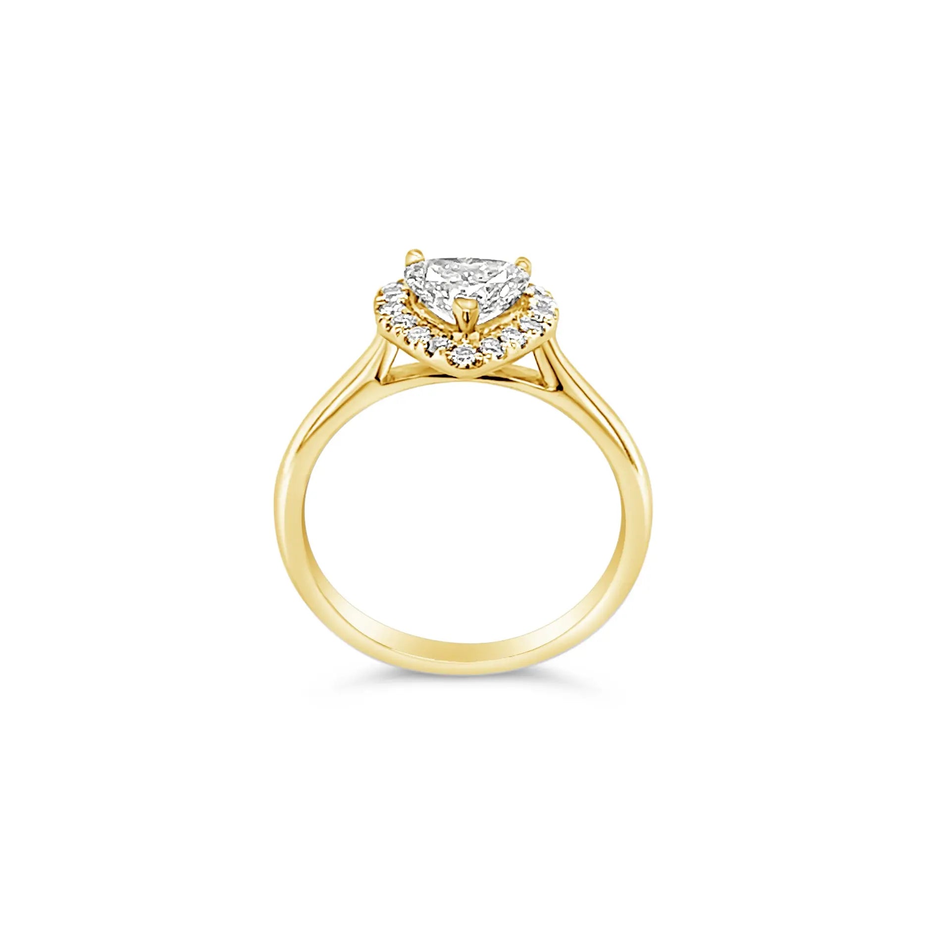 Poppy Heart Halo Diamond Ring – 18K Gold or Platinum Chloe's Jewellers