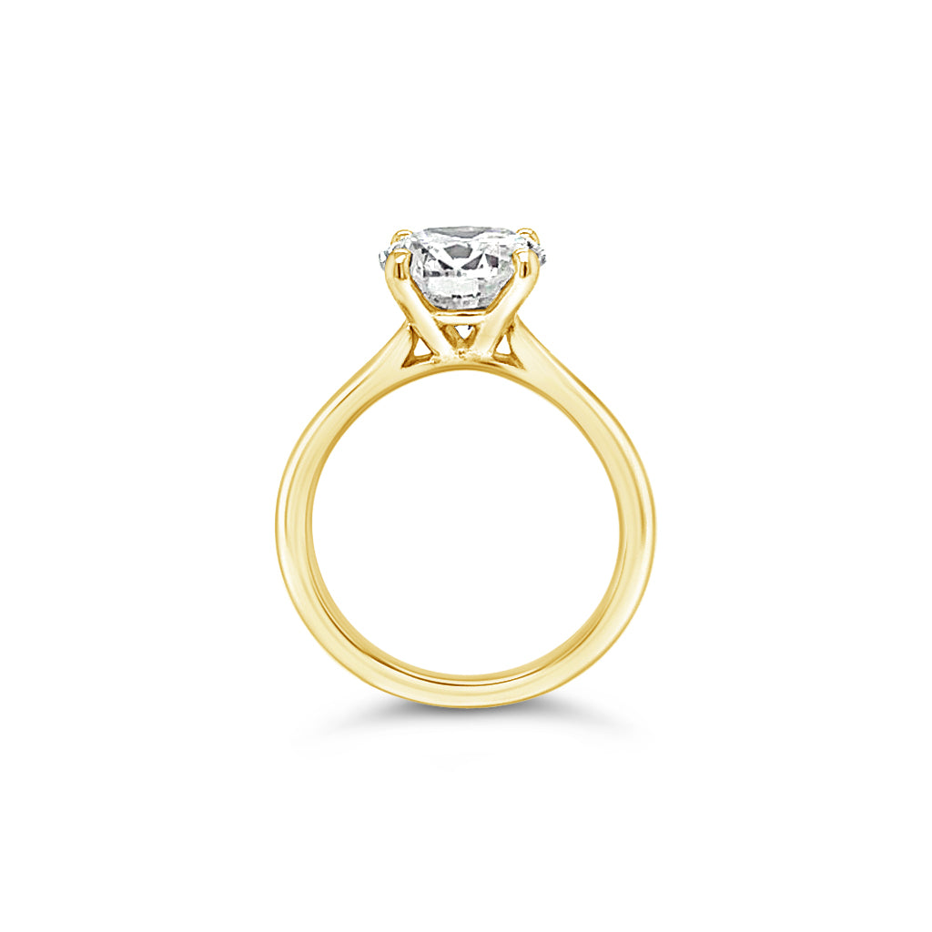 Lily Solitaire Round Diamond Engagement Ring – 2.29ct Platinum GIA