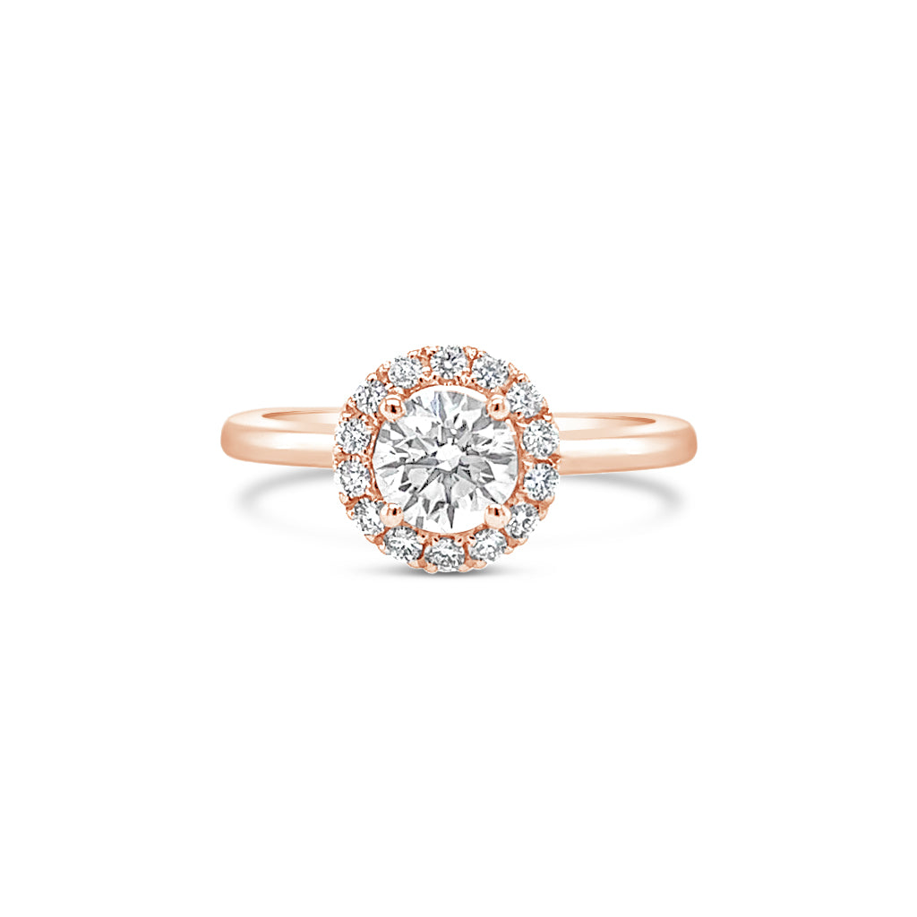 Poppy Round Halo Ring
