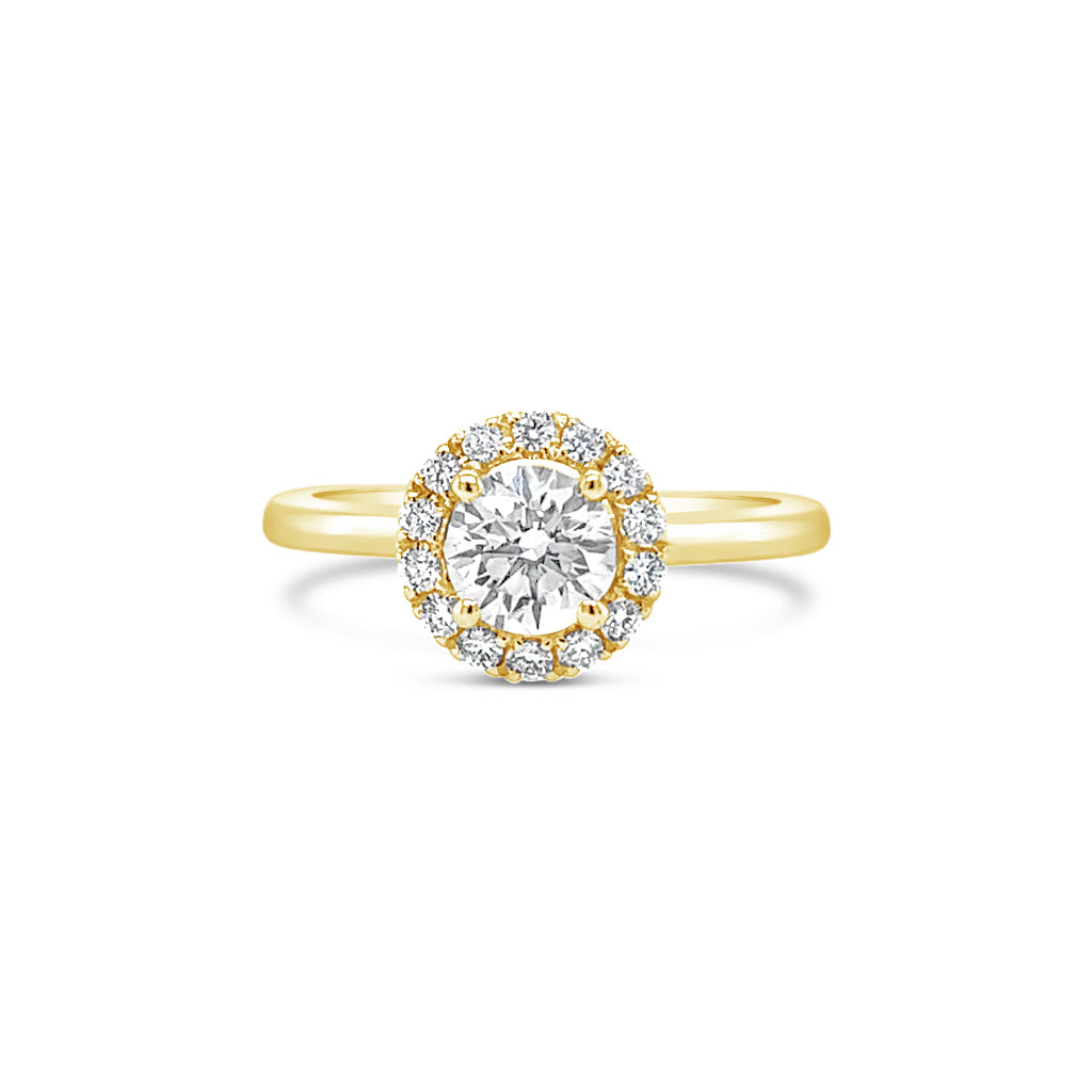 Poppy Round Halo Ring
