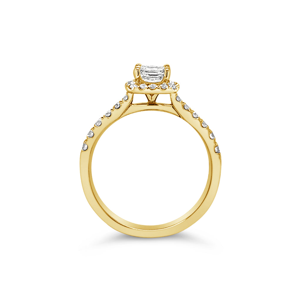 Peony Halo Princess Cut Diamond Ring