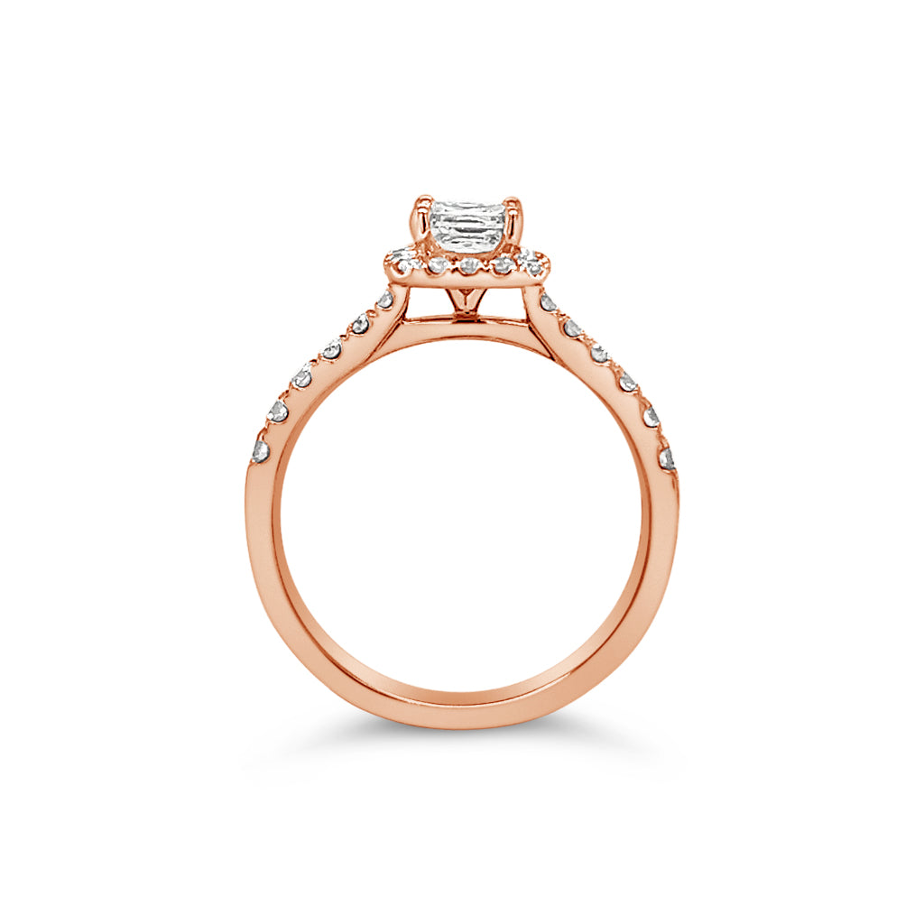 Peony Halo Princess Cut Diamond Ring