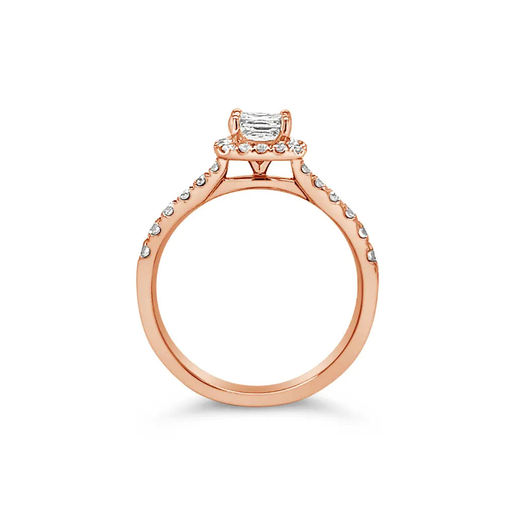 Peony Halo Princess Cut Diamond Ring Chloe's Jewellers