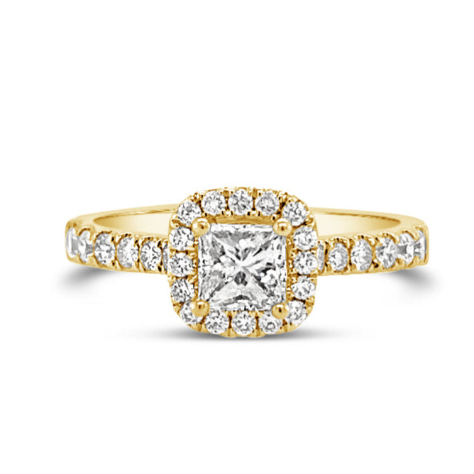 Peony Halo Princess Cut Diamond Ring