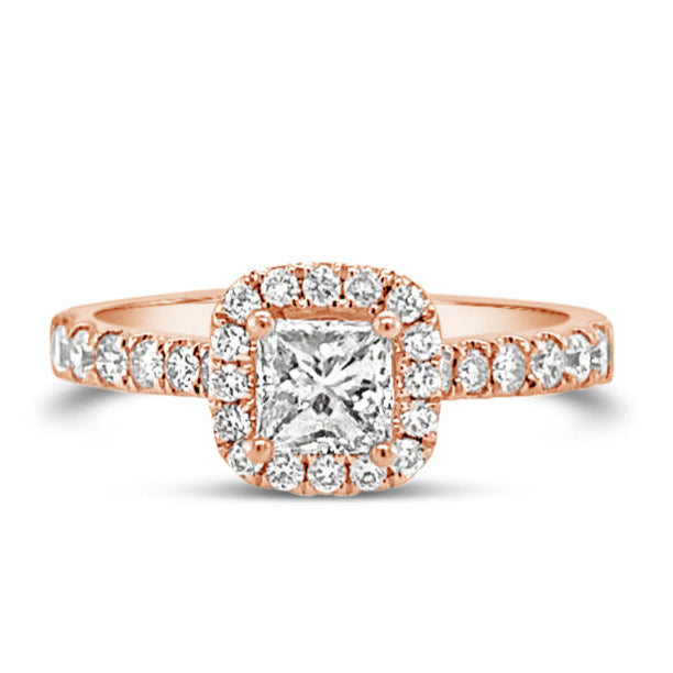 Peony Halo Princess Cut Diamond Ring
