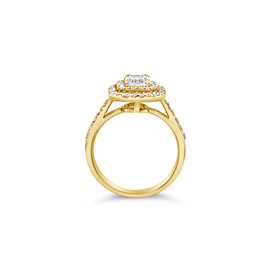 Daisy Double Halo Emerald Cut Diamond Ring Chloe's Jewellers