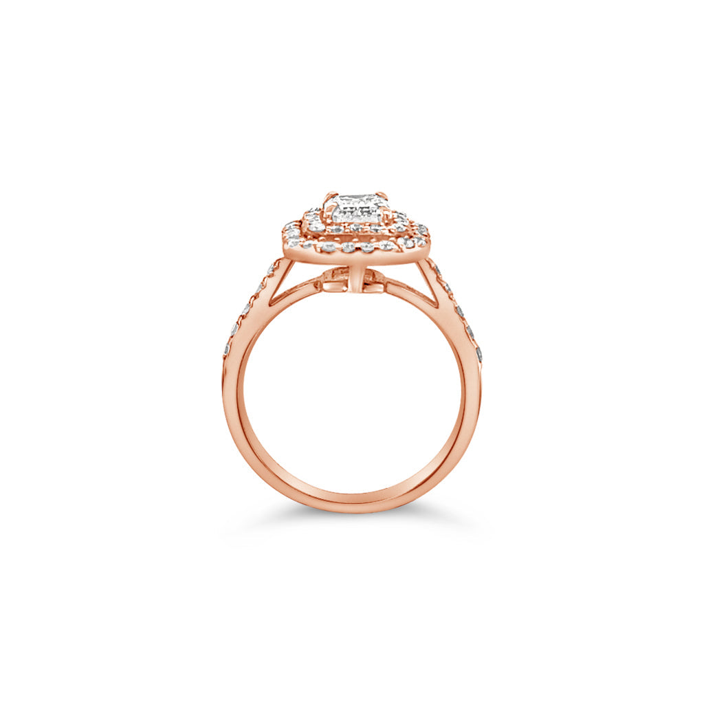 Daisy Double Halo Emerald Cut Diamond Ring Chloe's Jewellers