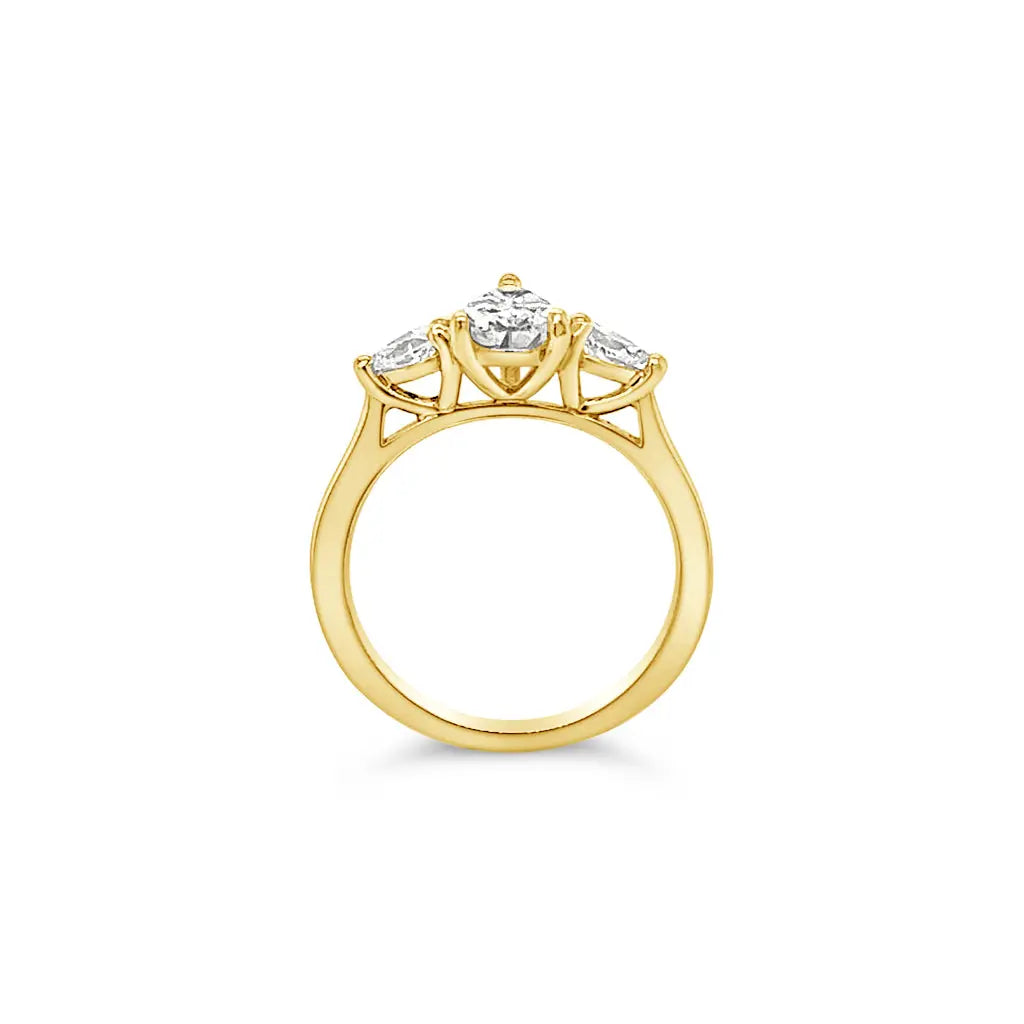 Bluebell Pear Cut Three Stone Diamond Ring Chloe's Jewellers