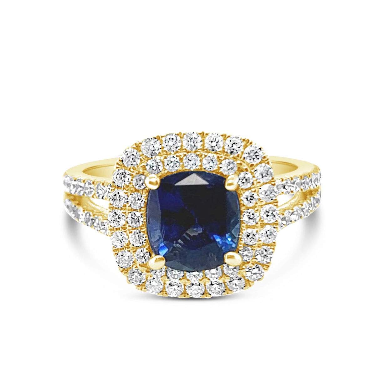 Jasmine Double Halo Sapphire Ring