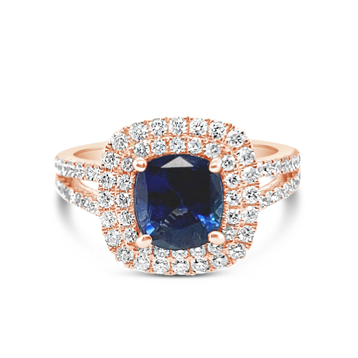 Jasmine Double Halo Sapphire Ring