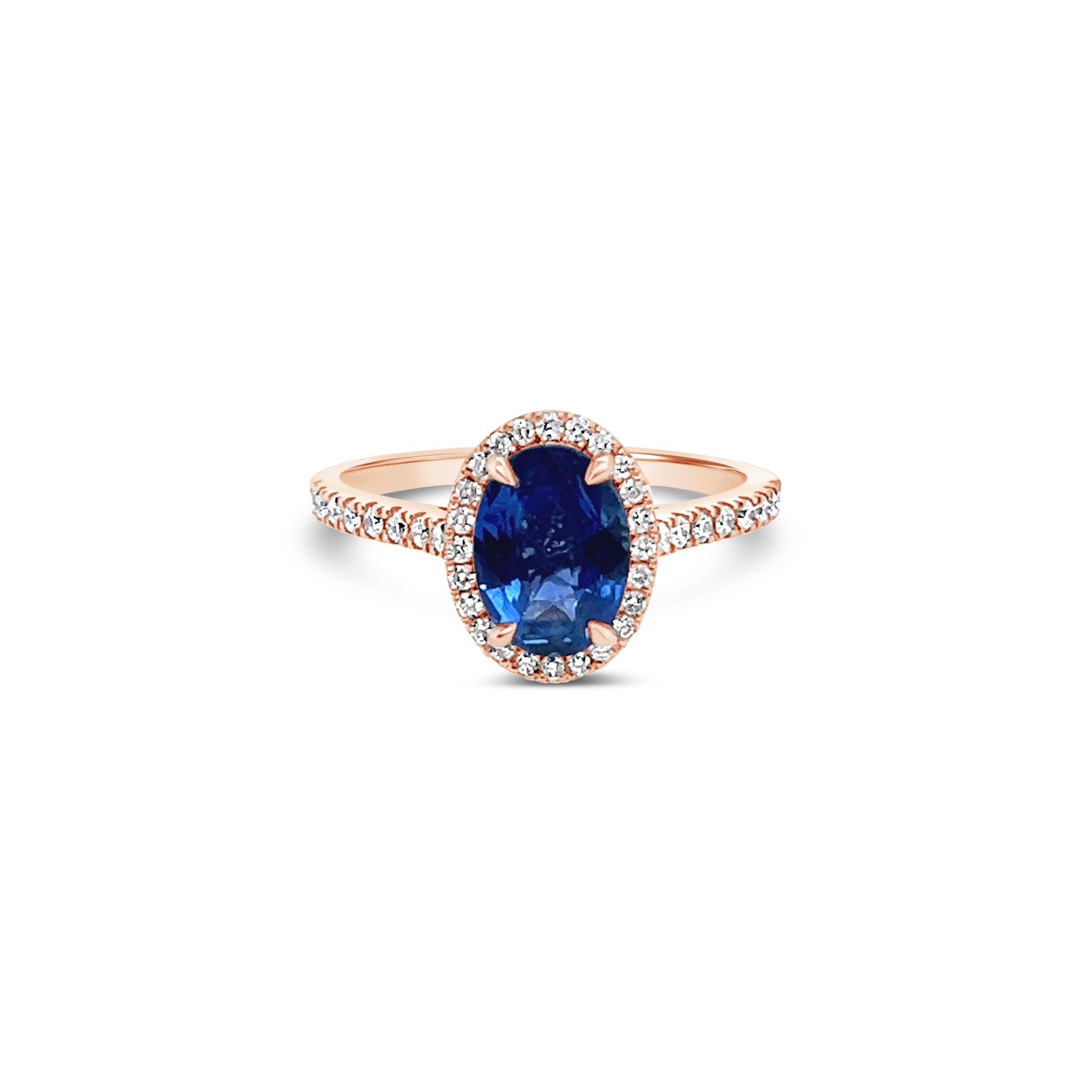 Peony Oval Halo Sapphire Ring