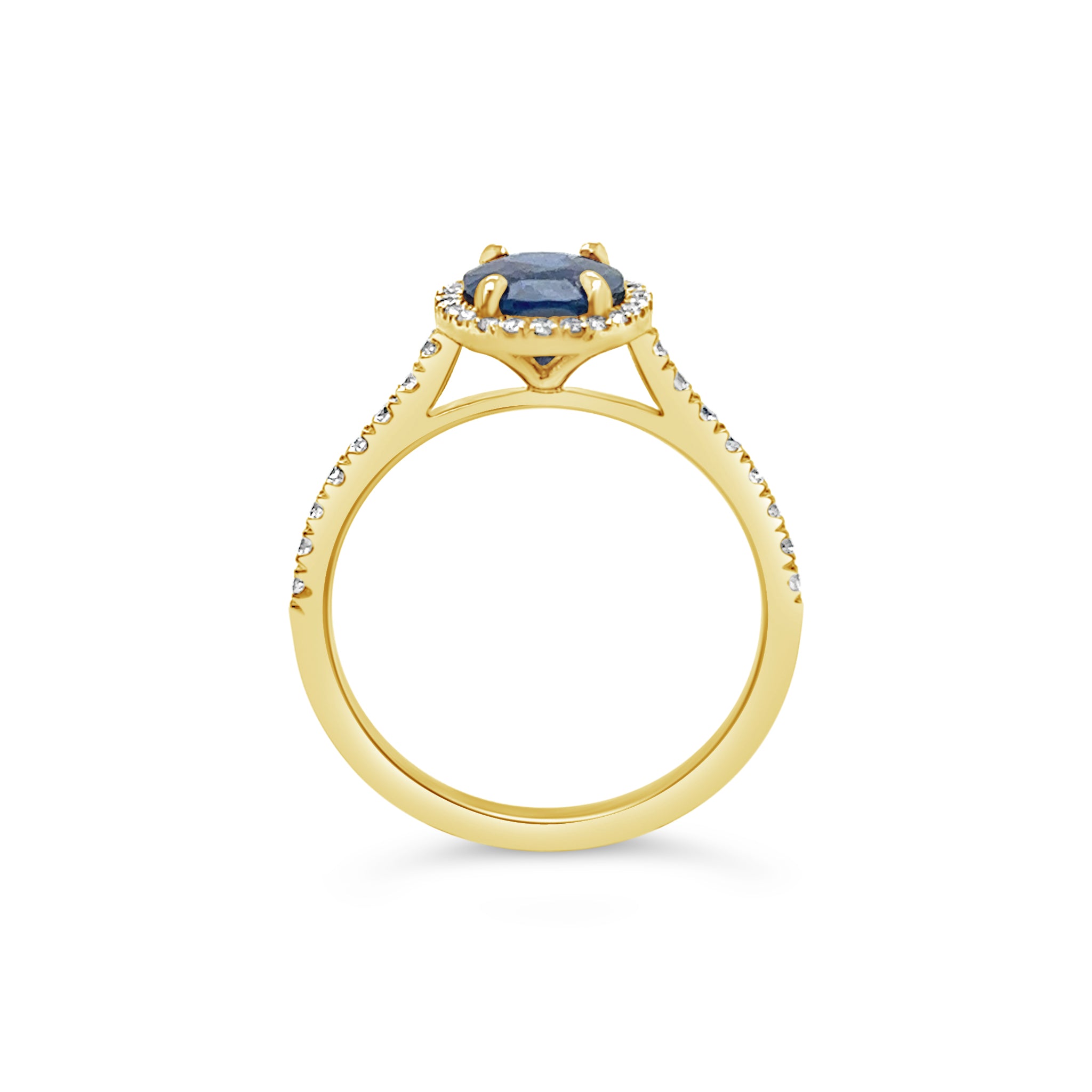 Peony Oval Halo Sapphire Ring